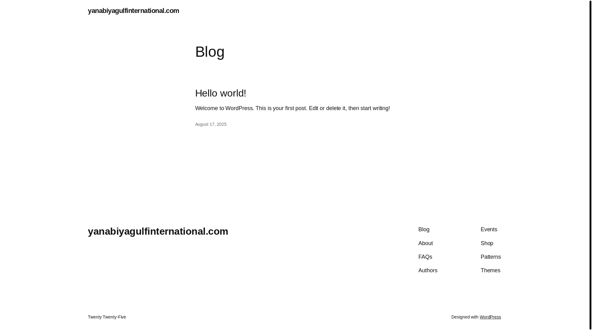 website screenshot of https://yanabiyagulfinternational.com/