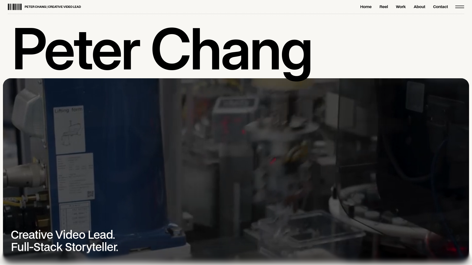 website screenshot of https://peterchangcreative.com