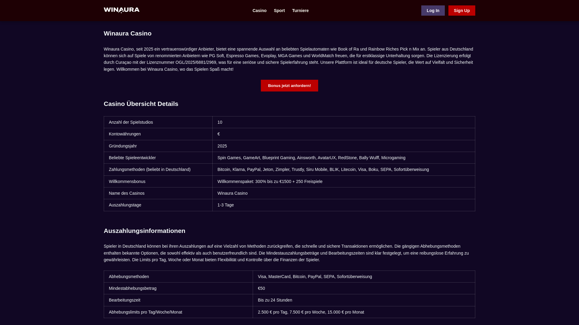 website screenshot of https://winaura-de.pages.dev/
