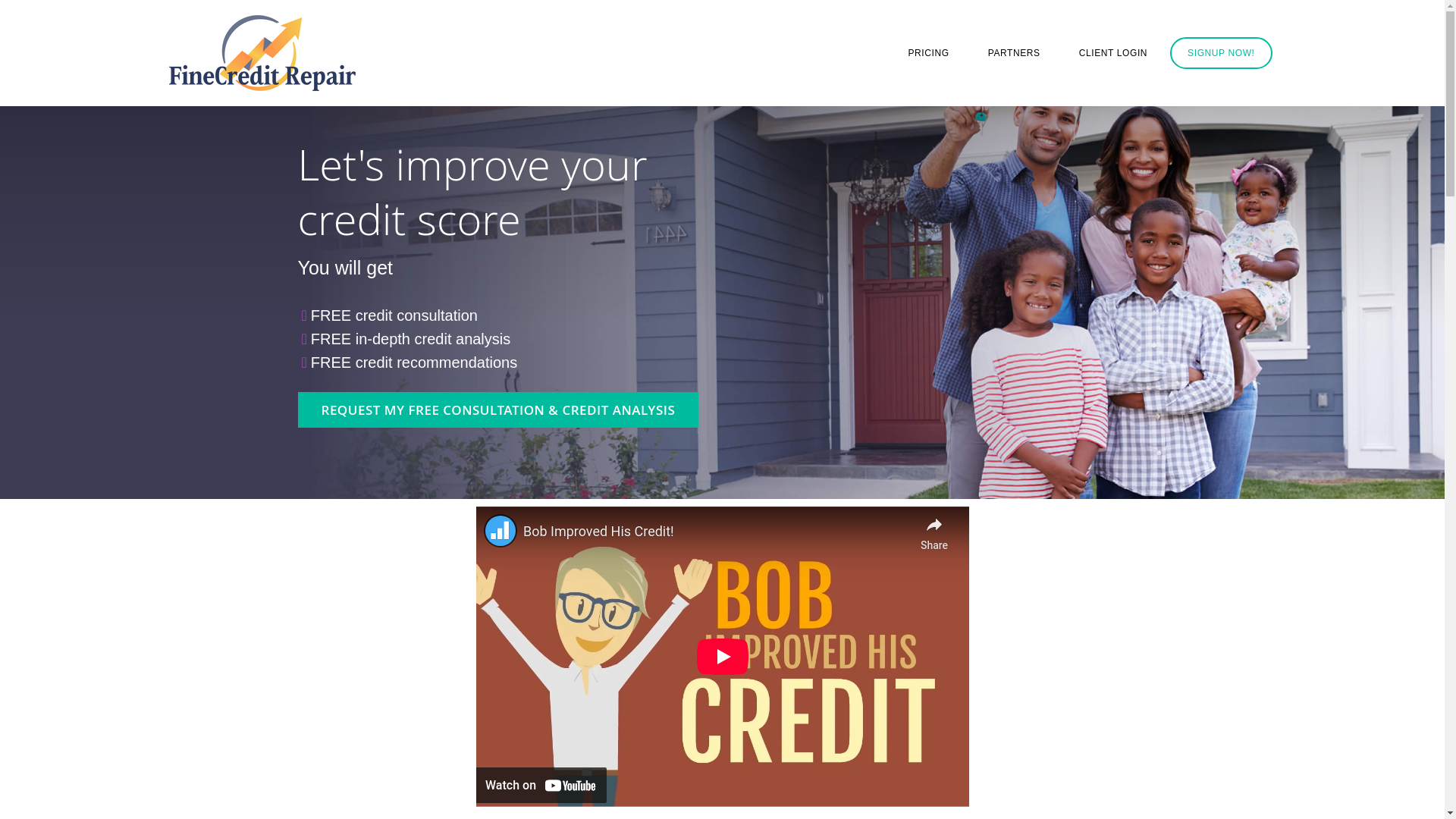 website screenshot of https://fine-creditrepair.com/