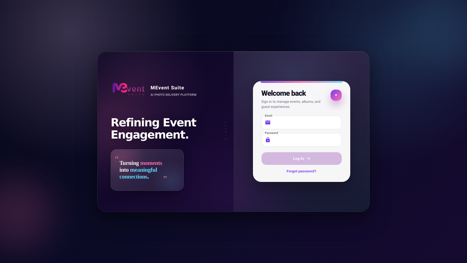 website screenshot of https://mevent-suite-production-ui.pages.dev/
