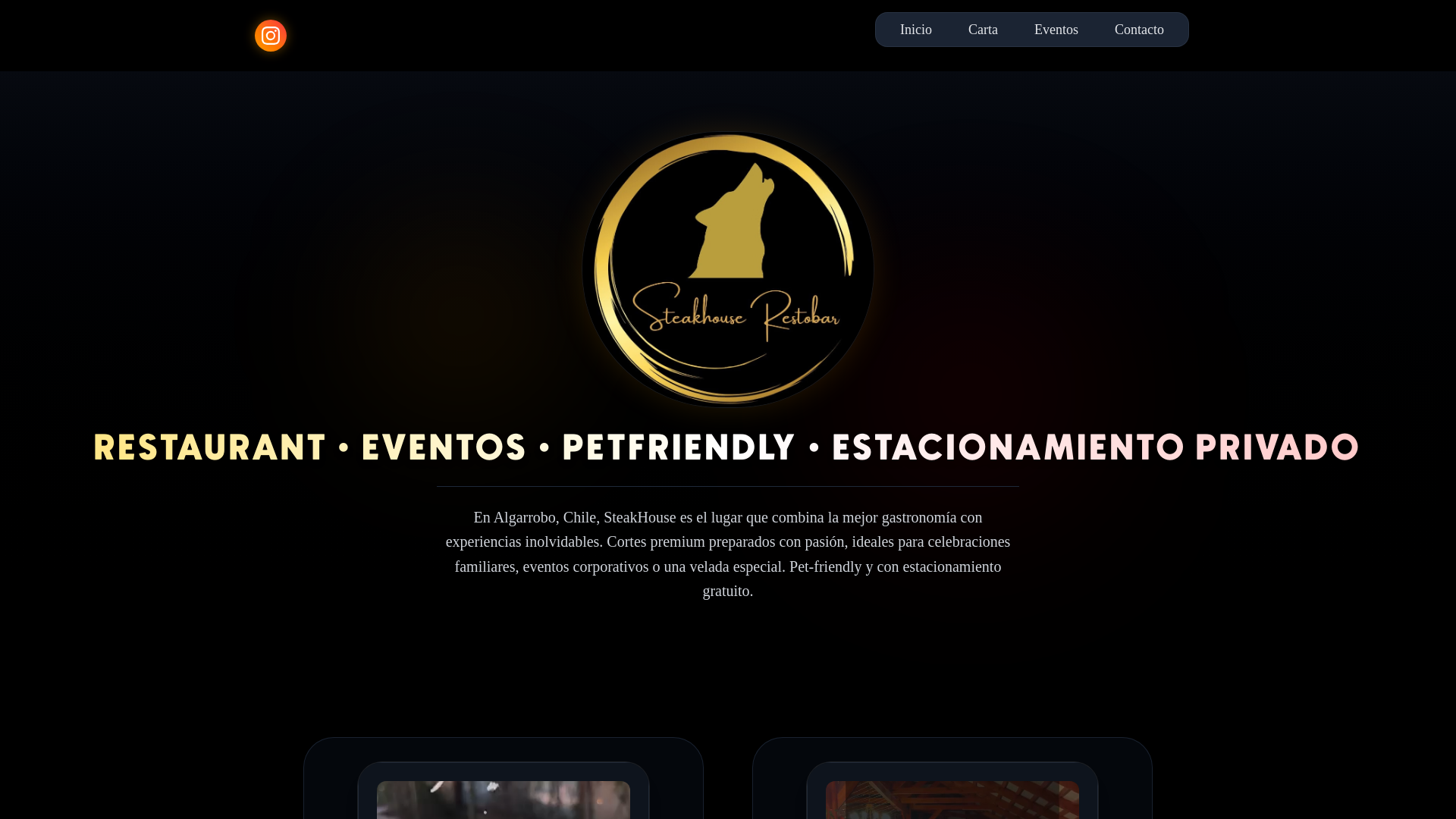 website screenshot of https://steakhousebykd.cl/