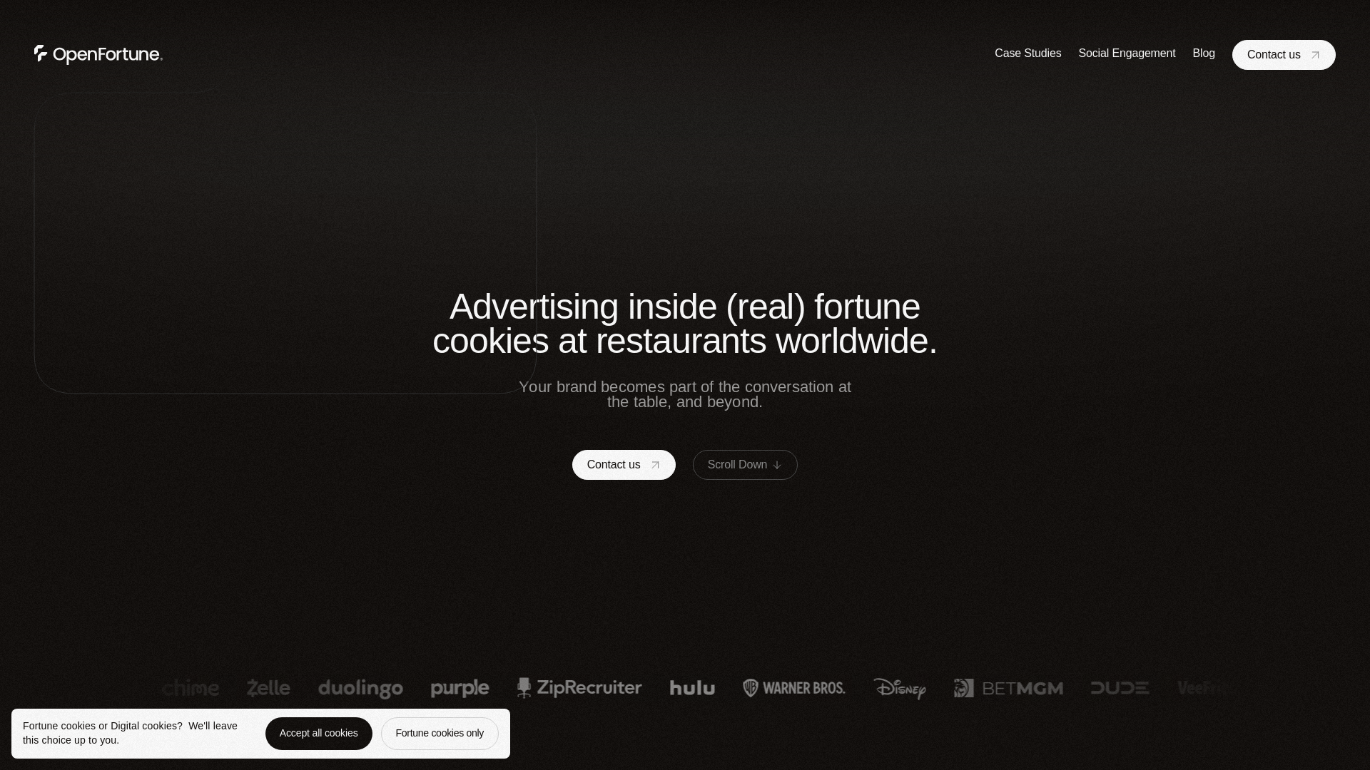 website screenshot of https://tryopenfortunestudio.info/