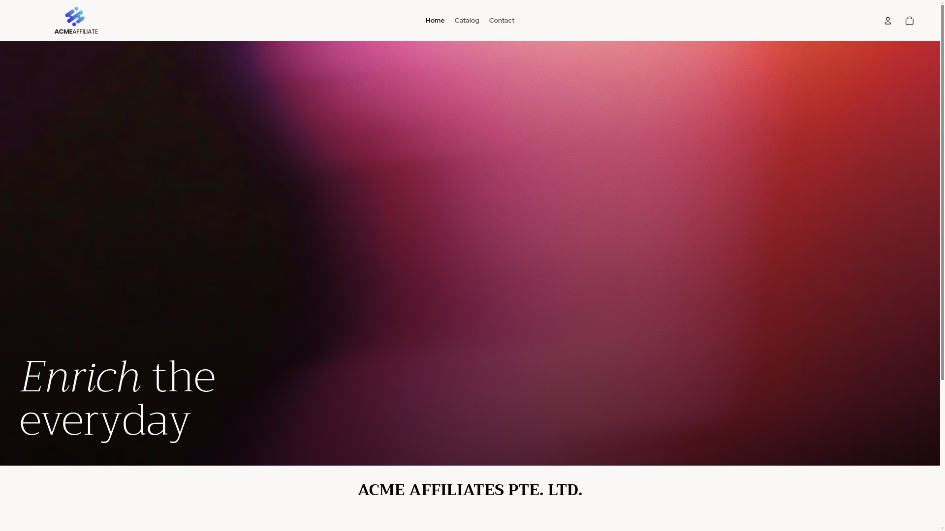 website screenshot of https://acmeaffiliates.net/