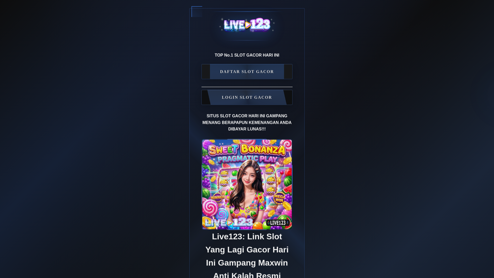 website screenshot of https://amplive123linkslotyanglagigacor.pages.dev/