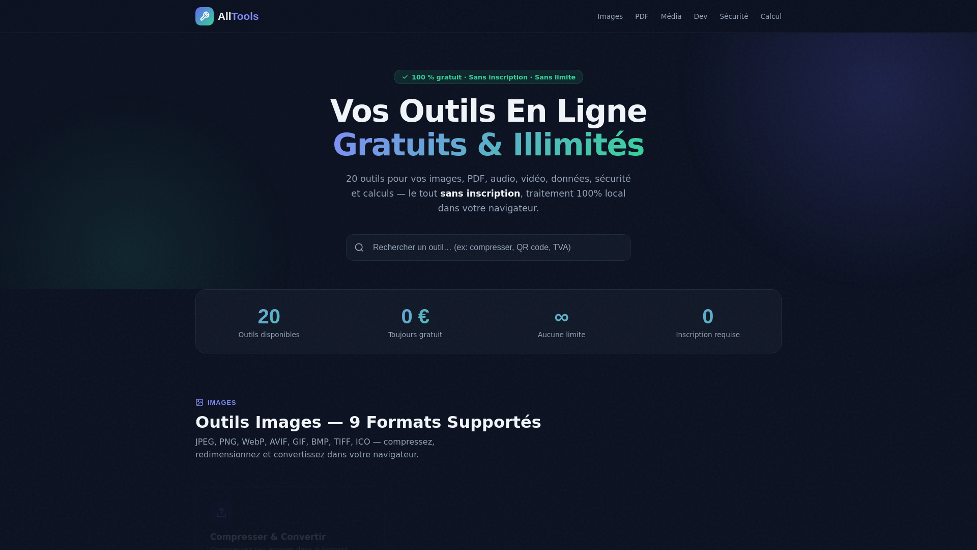 website screenshot of https://all-tools.fr/