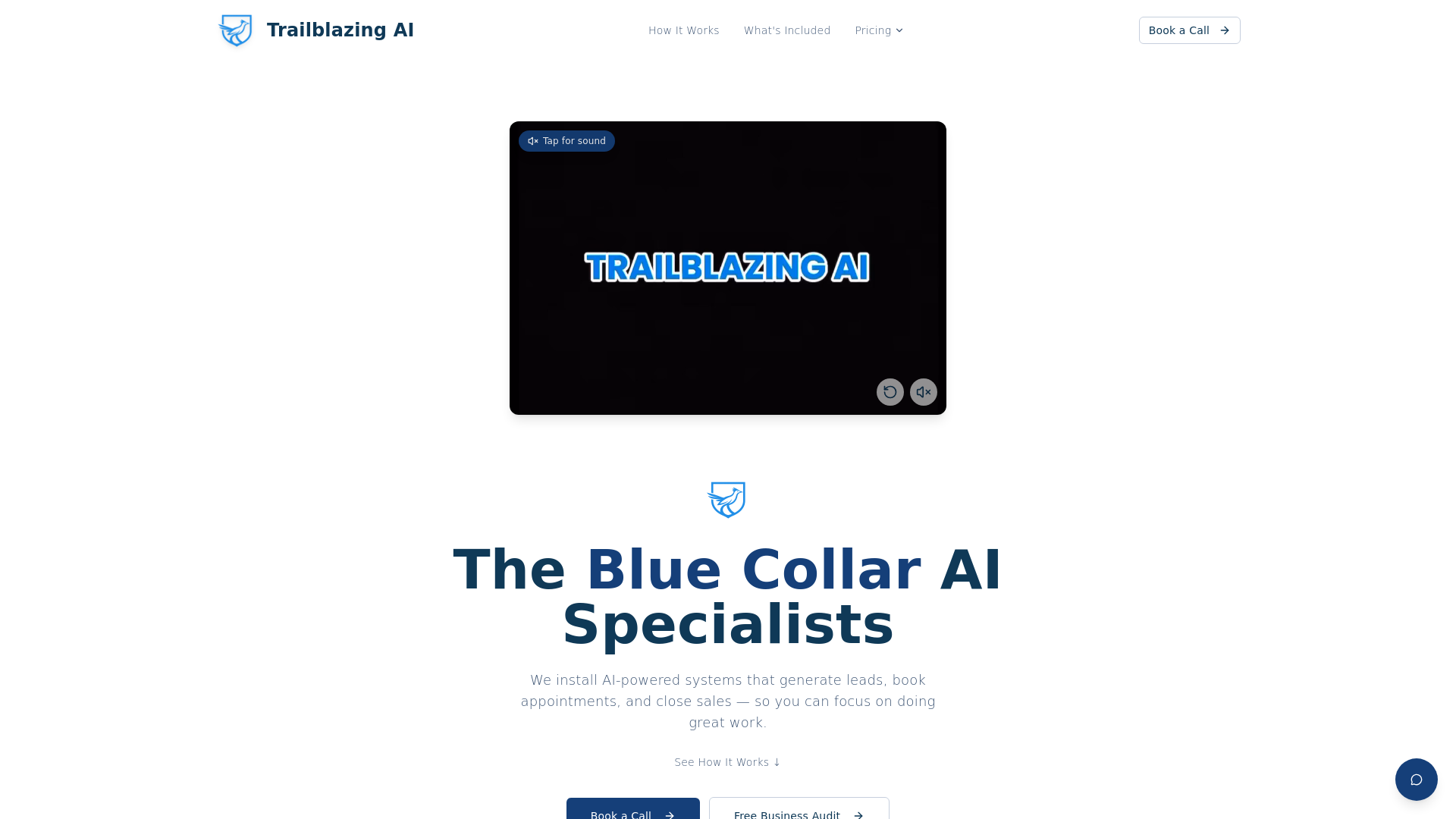 website screenshot of https://trailblazingai.services/