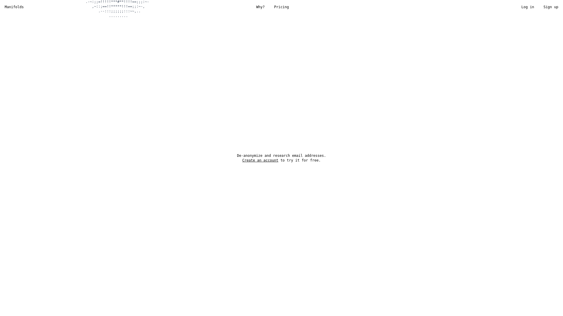 website screenshot of https://trymanifolds.com/