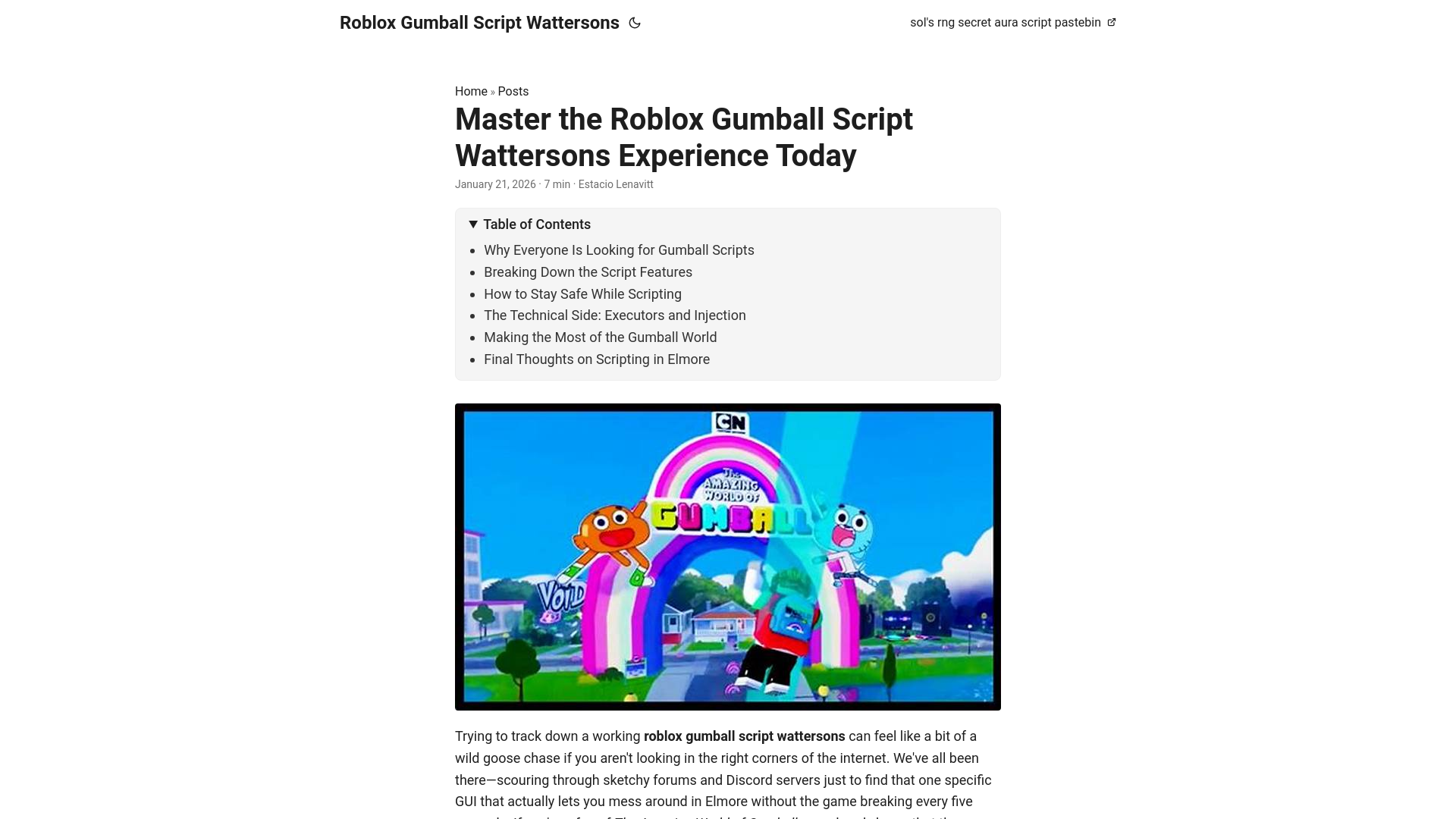 website screenshot of https://robloxgumballscriptwattersons.pages.dev/