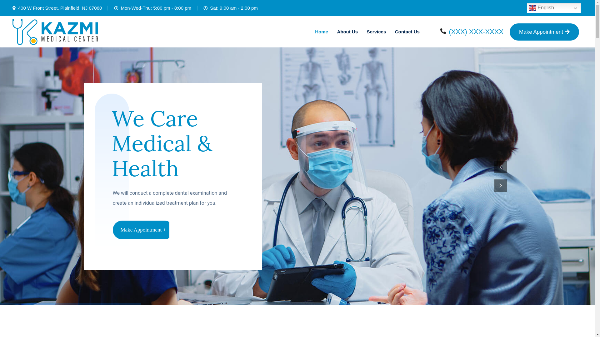 website screenshot of https://kazmihealthservices.com/