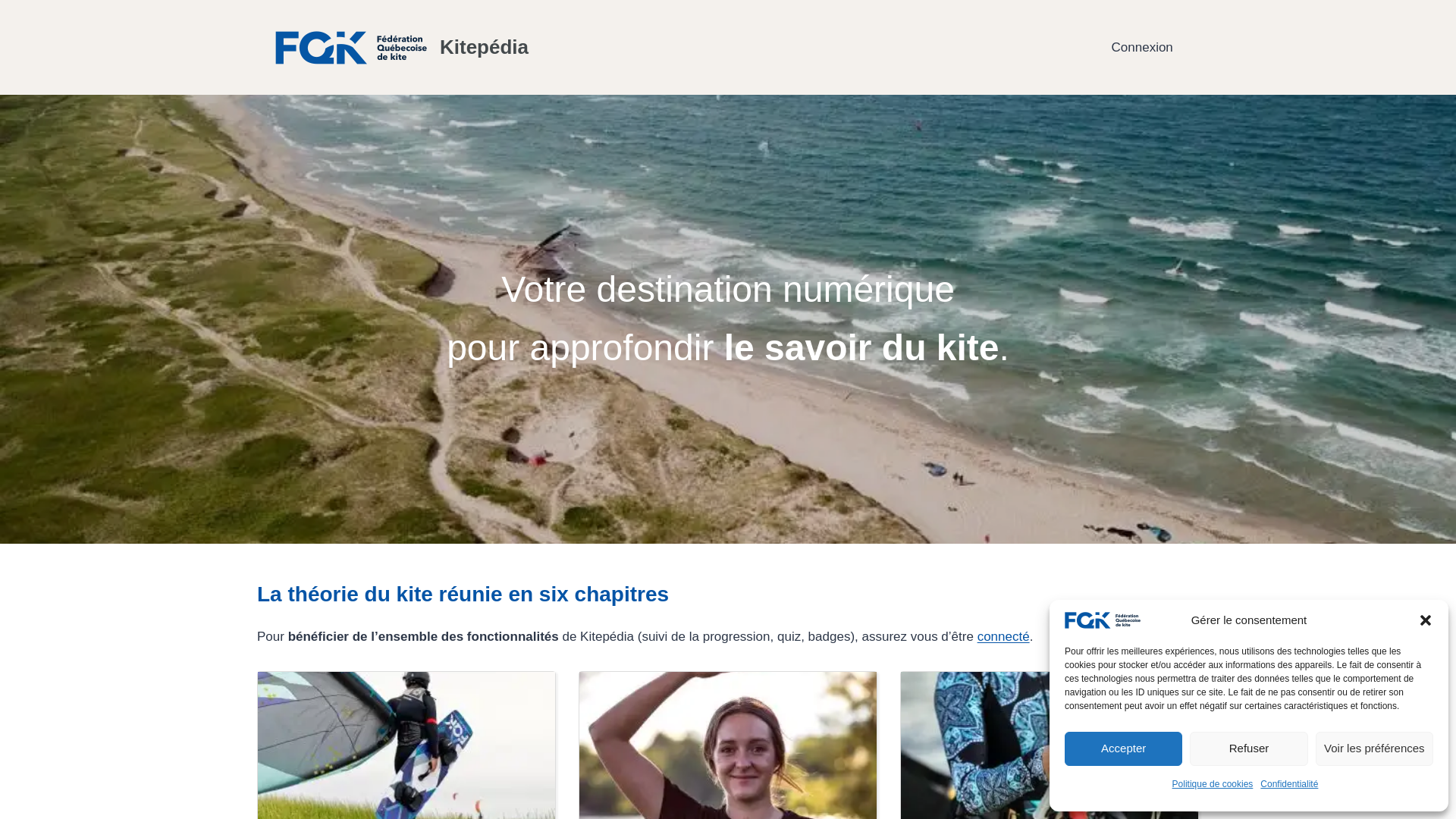 website screenshot of https://kitepedia.ca/