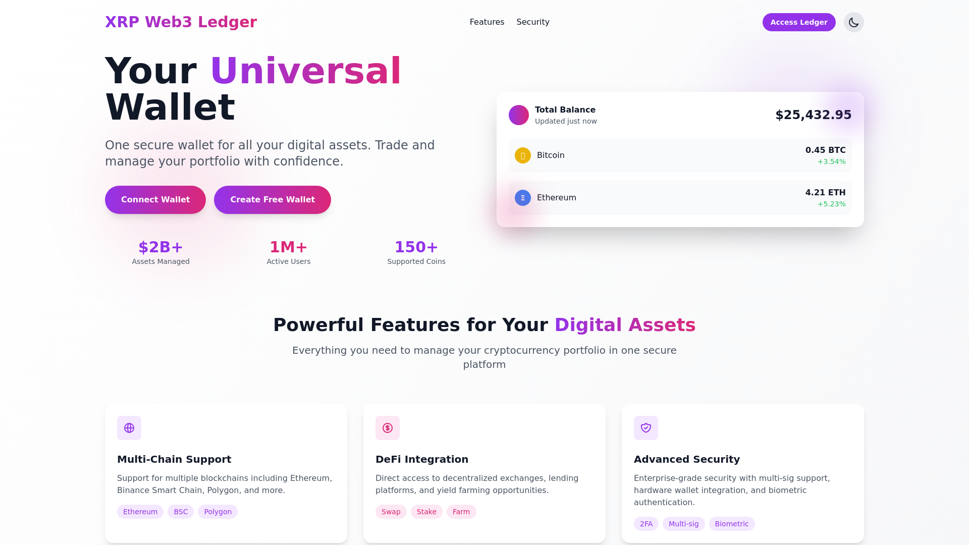 website screenshot of https://xrpweb3ledger.com/