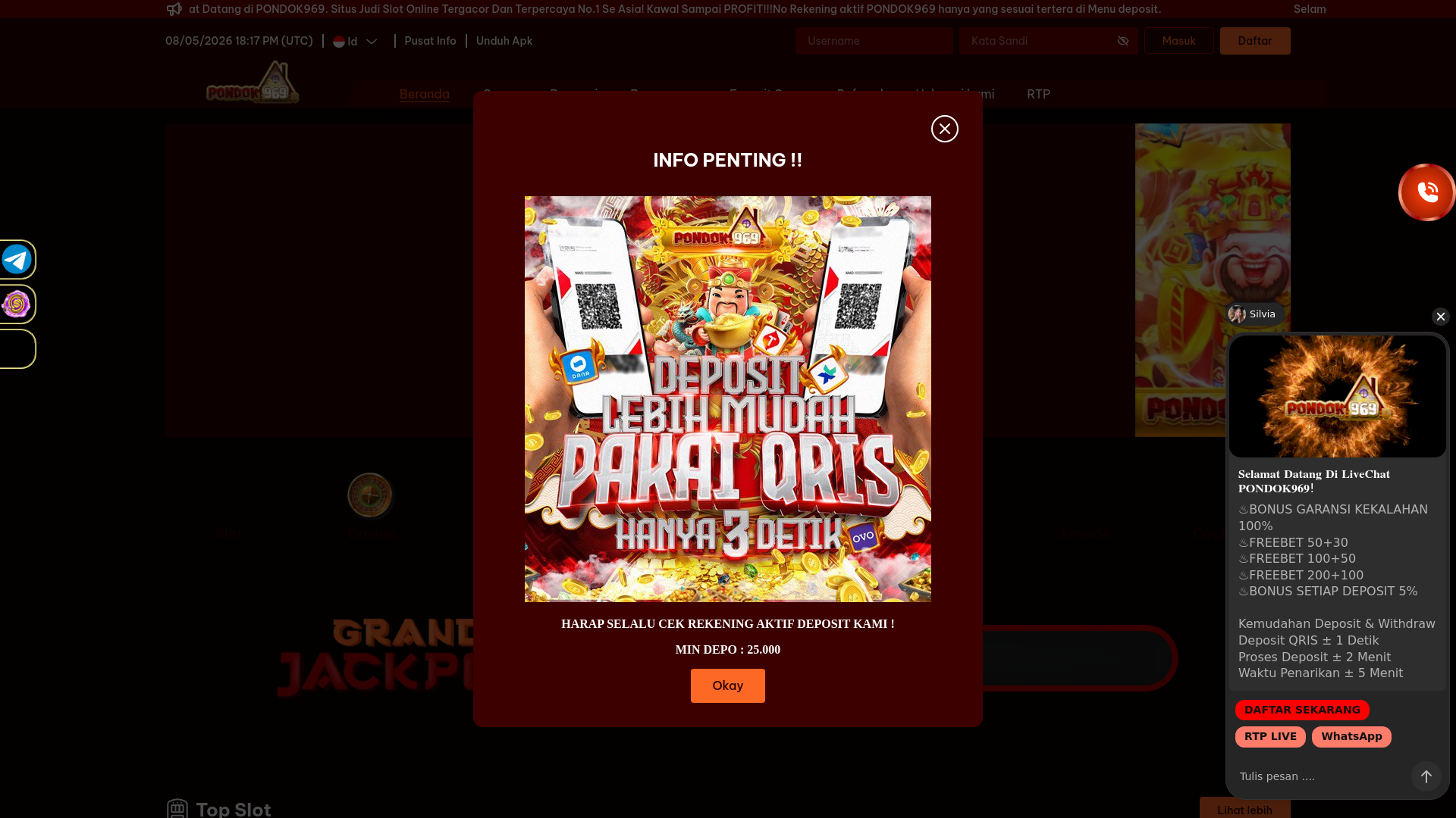 website screenshot of https://pondok969jakarta.site/