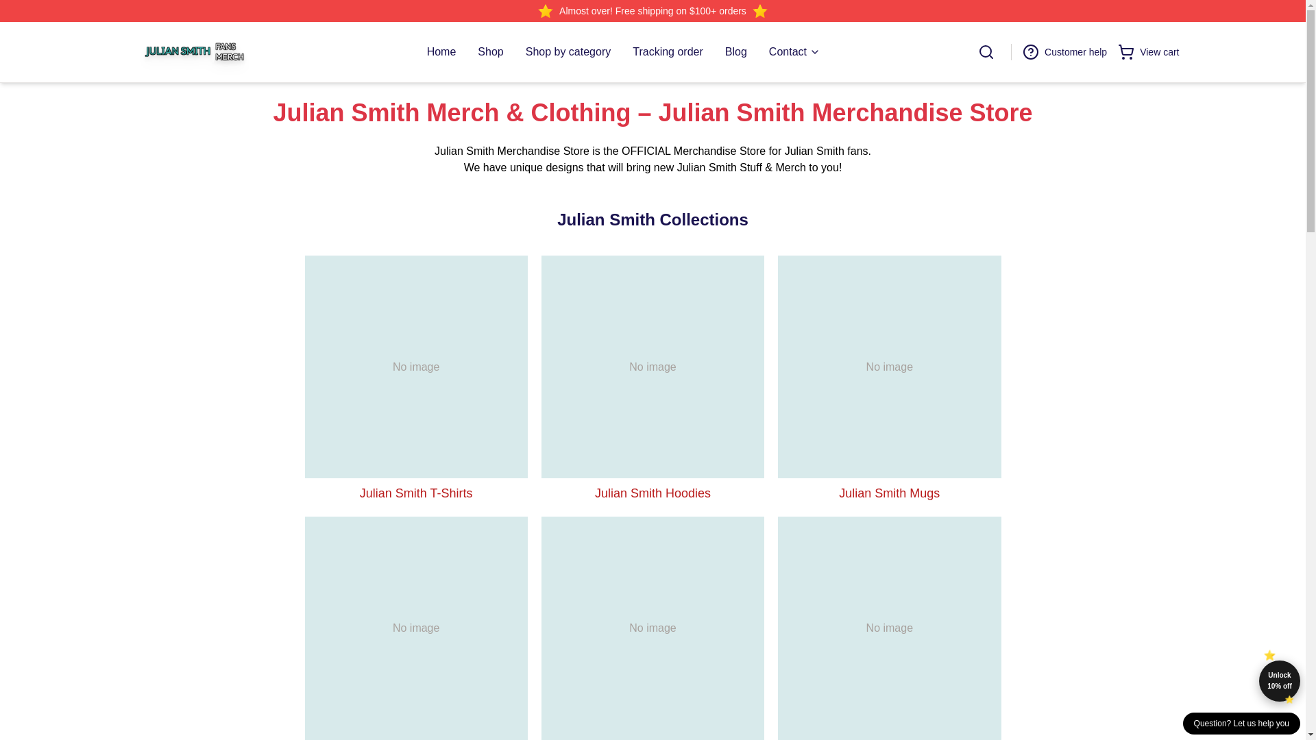 website screenshot of https://juliansmithmerch.shop/