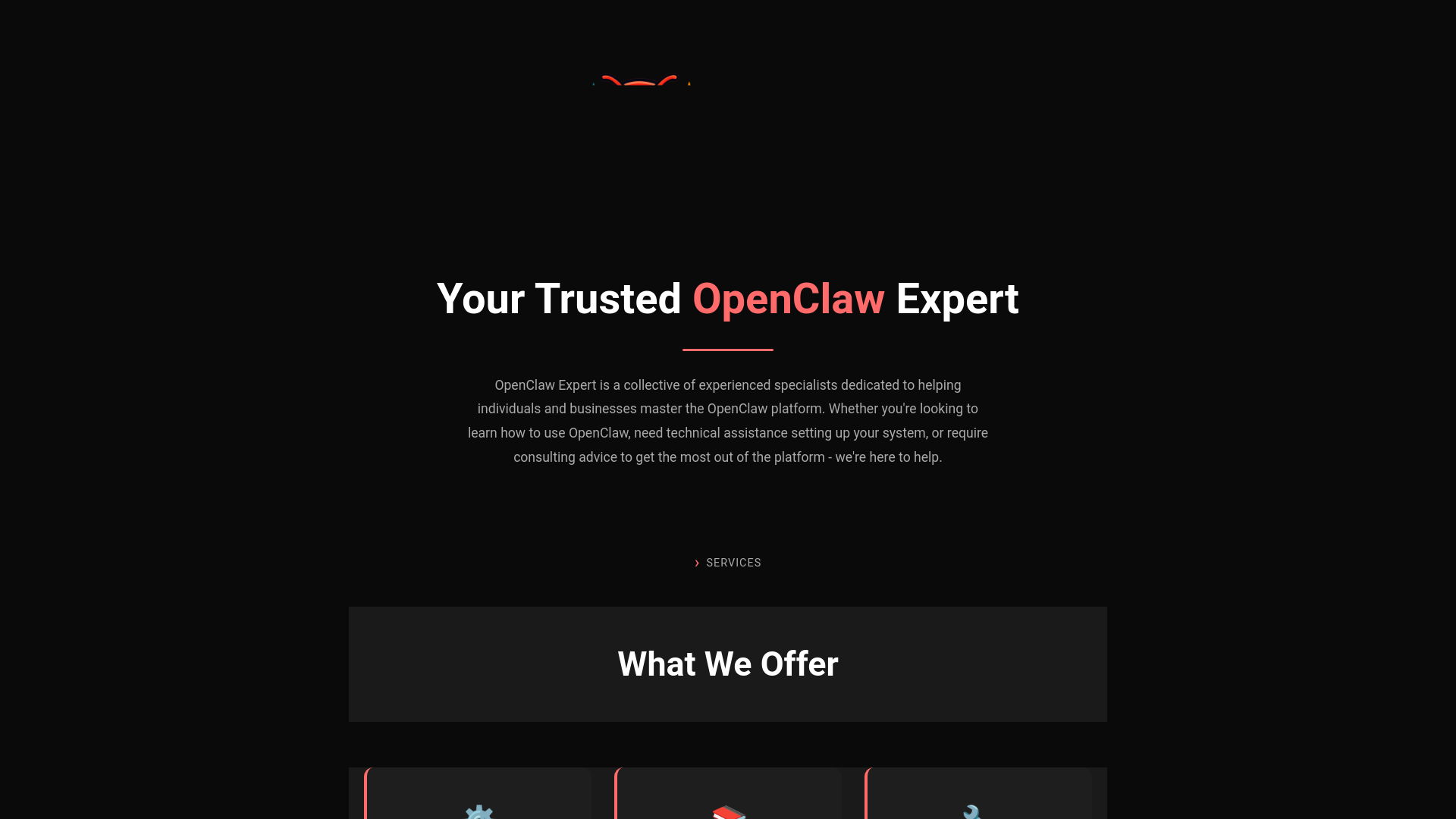 website screenshot of https://openclawsetup.co.za/