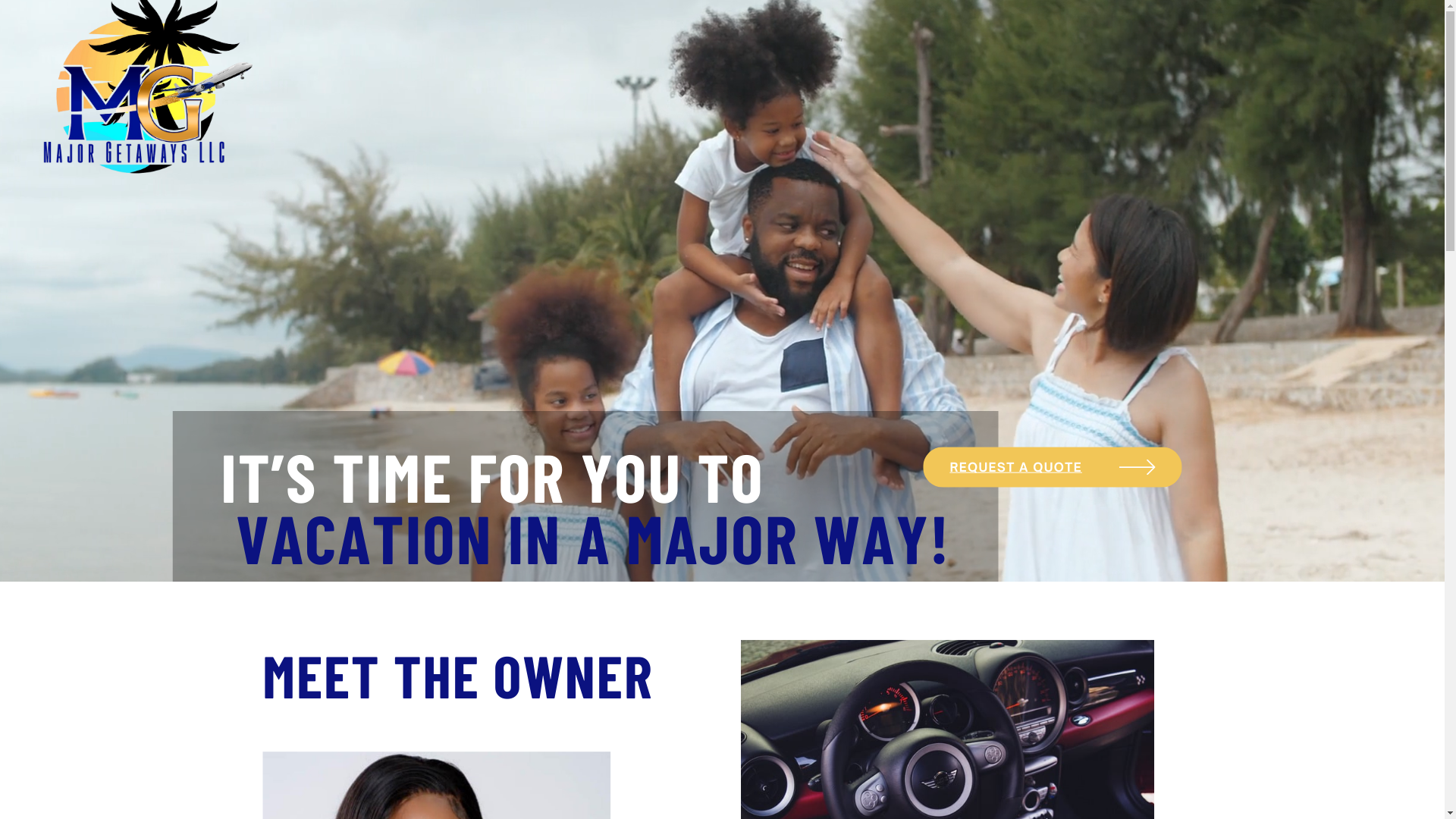 website screenshot of https://majorgetaway.com/