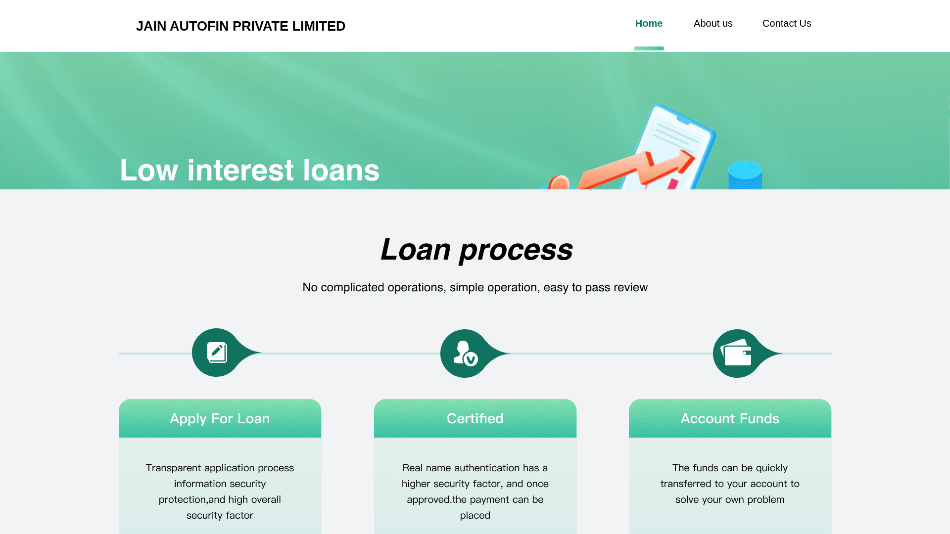 website screenshot of https://jainautofinprivate.com/