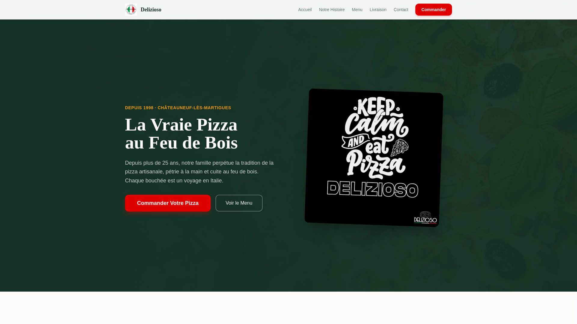 website screenshot of https://pizzeria-delizioso.pages.dev/