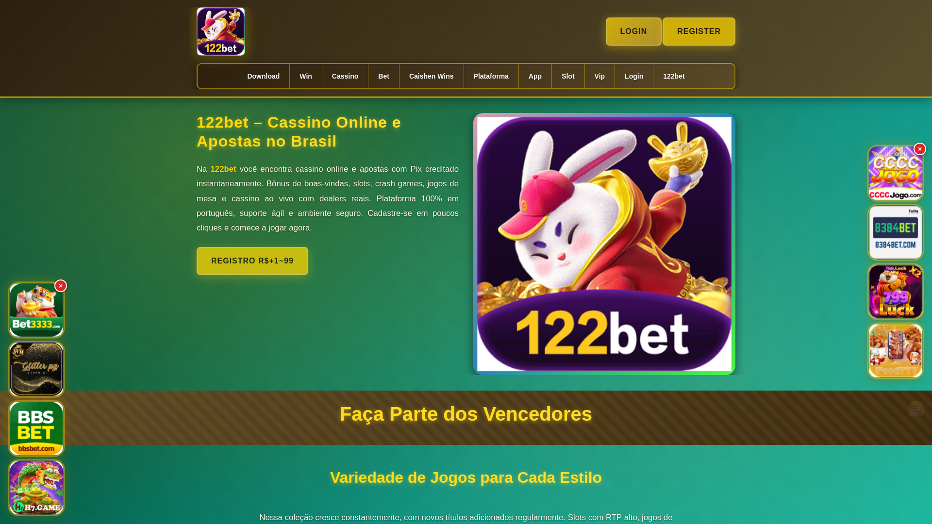 website screenshot of https://122bettiger.com.br