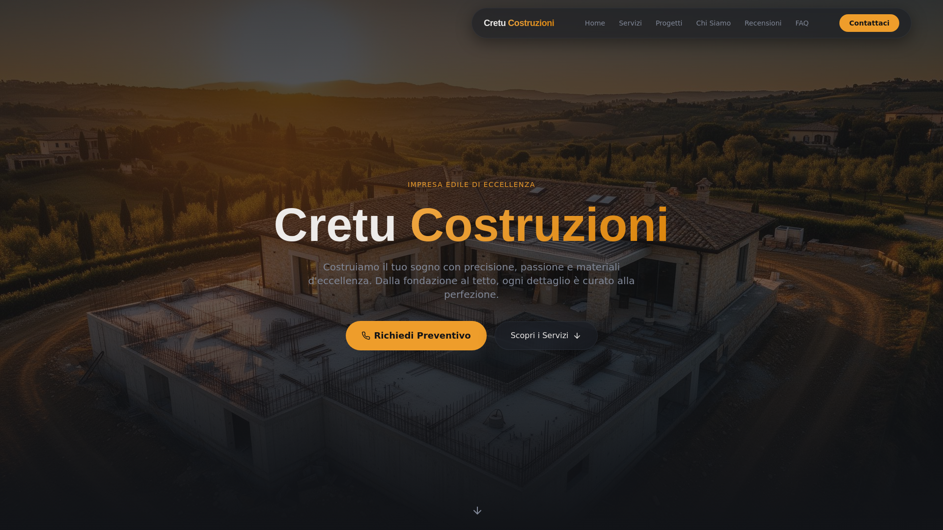website screenshot of https://cretucostruzioni.com/