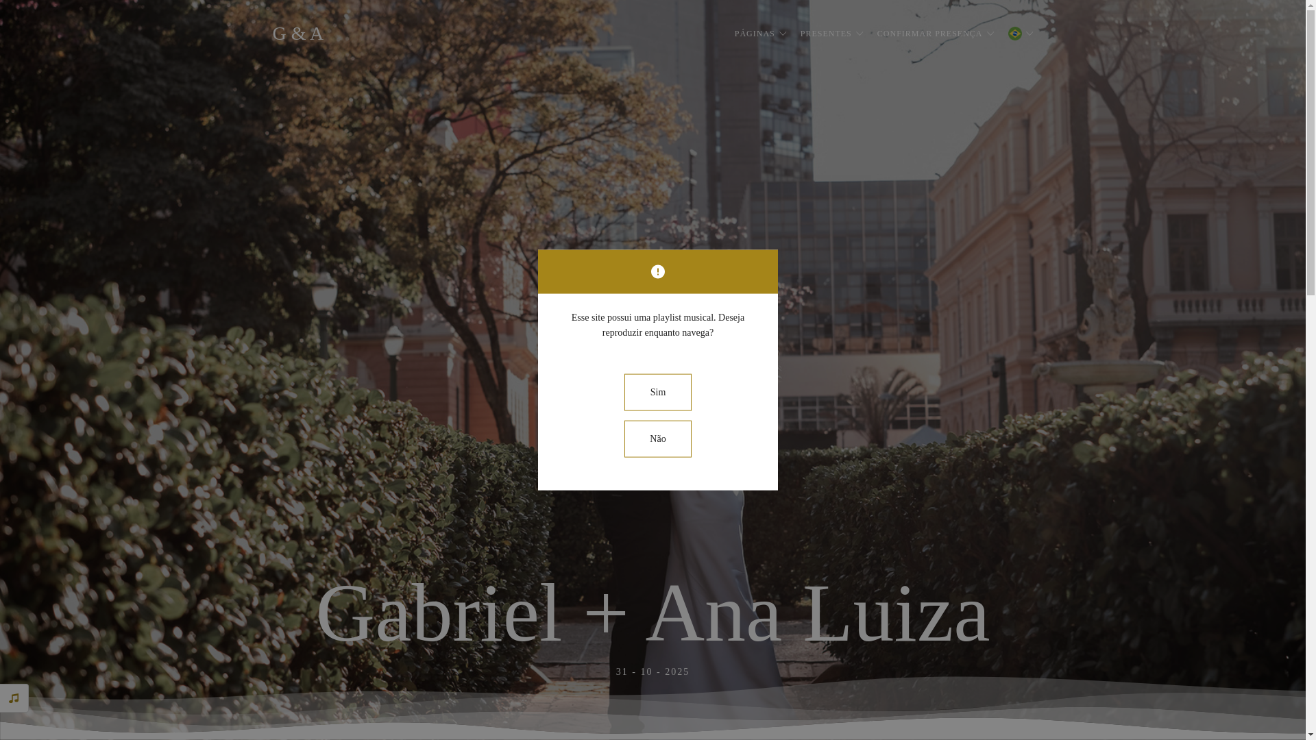 website screenshot of https://casamentogabrieleanaluiza.com/