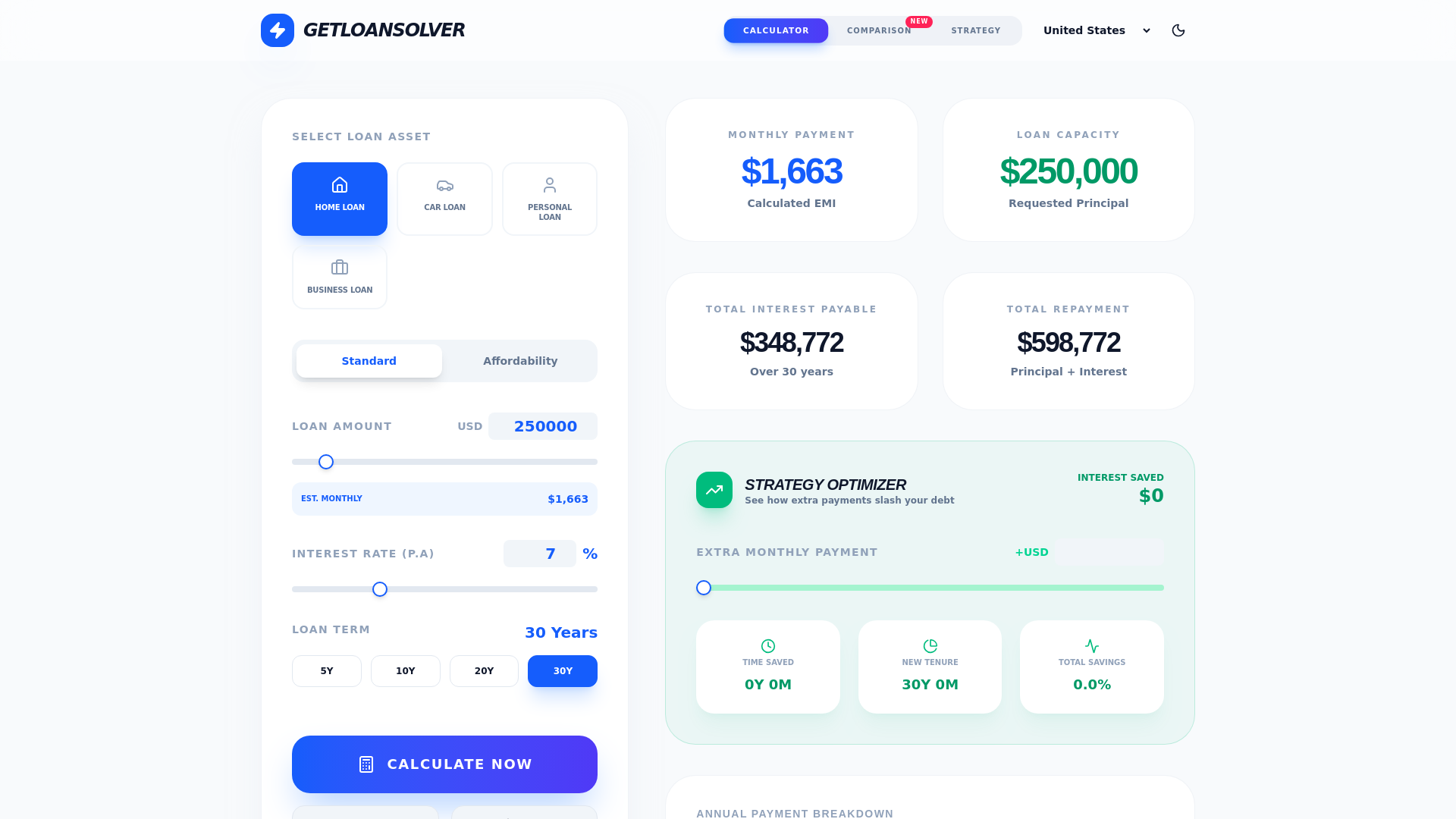 website screenshot of https://getloansolver.com/