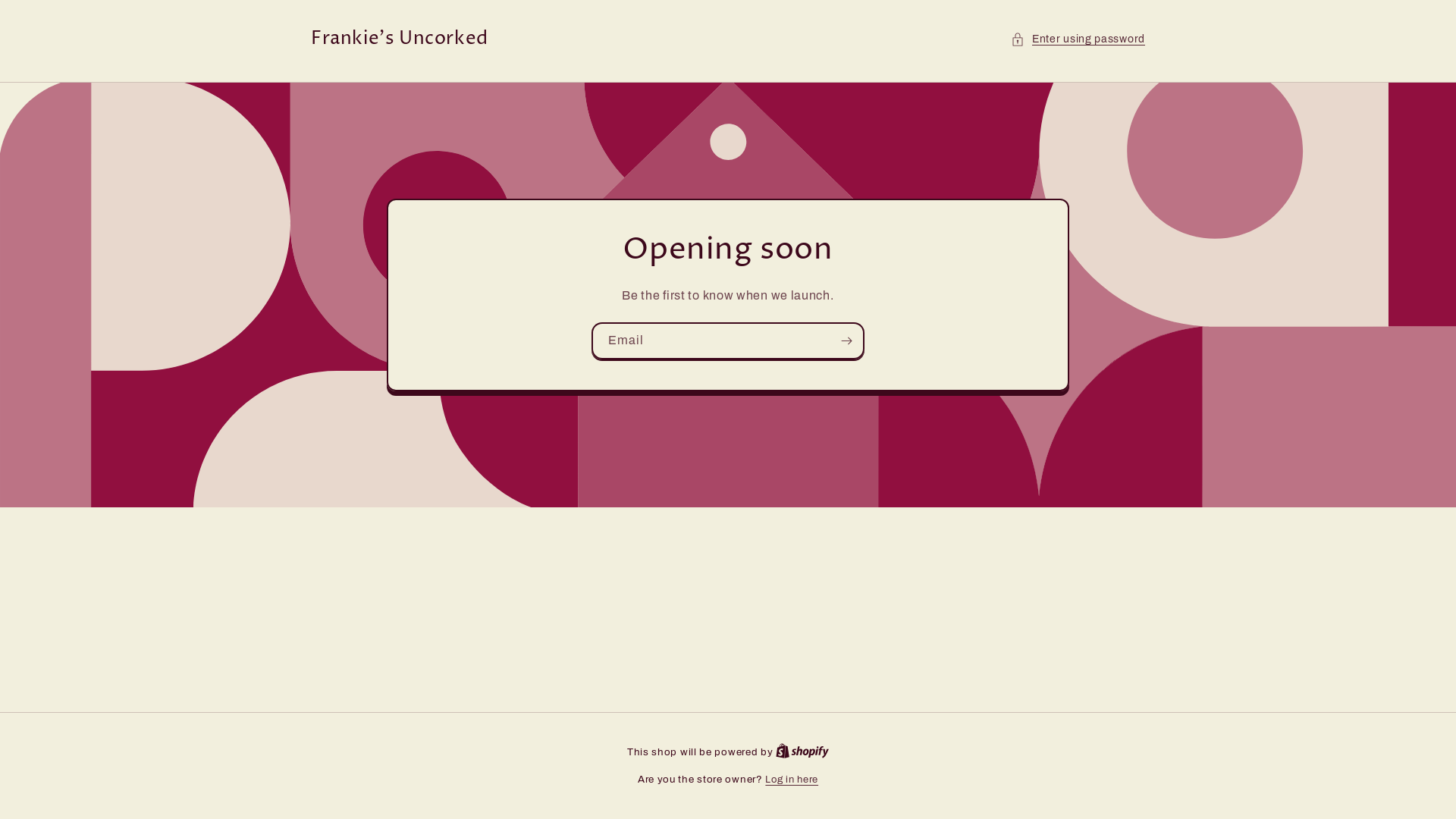 website screenshot of https://frankiesuncorked.com/