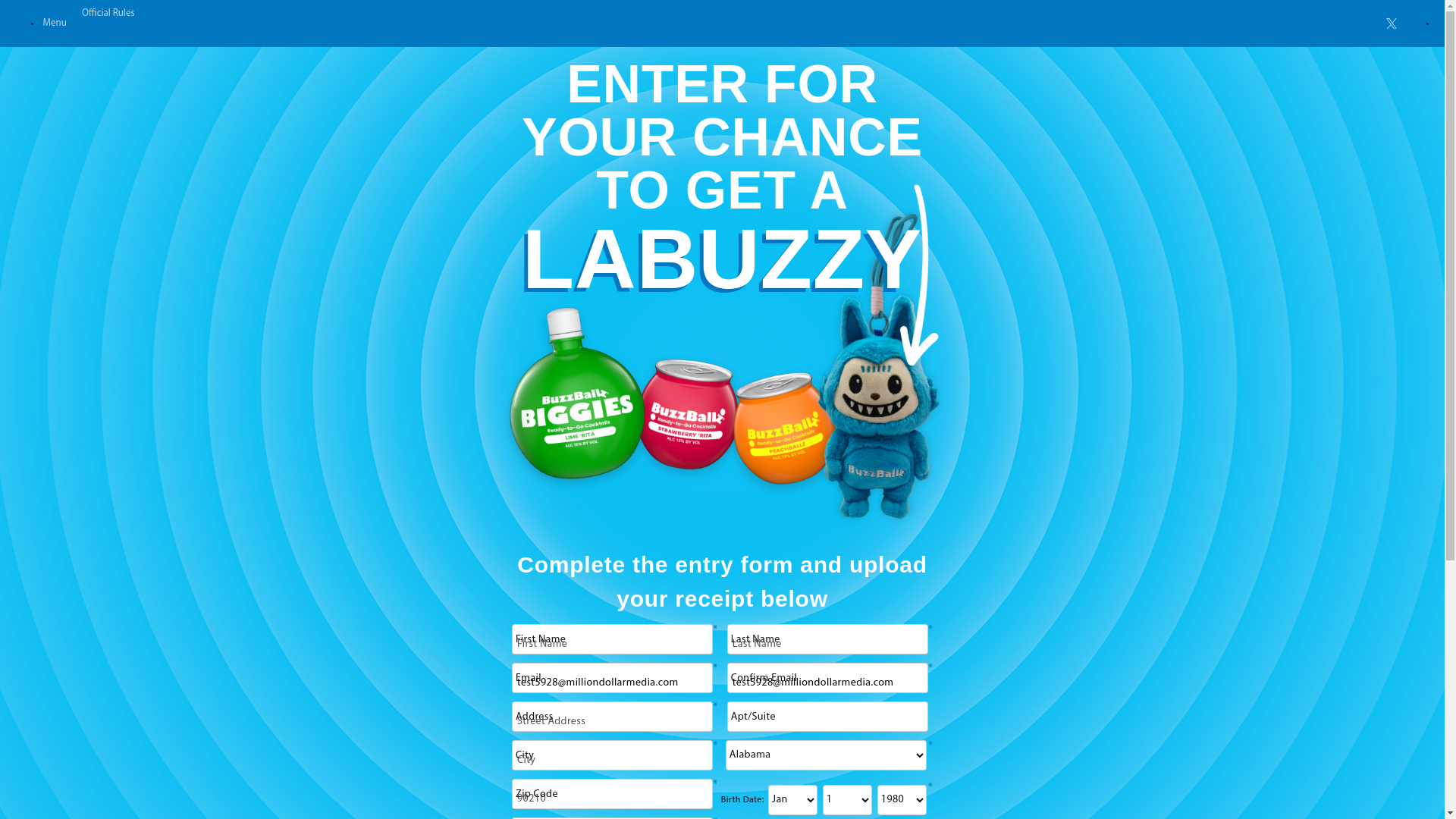 website screenshot of https://buzzballzlabuzzies.com/