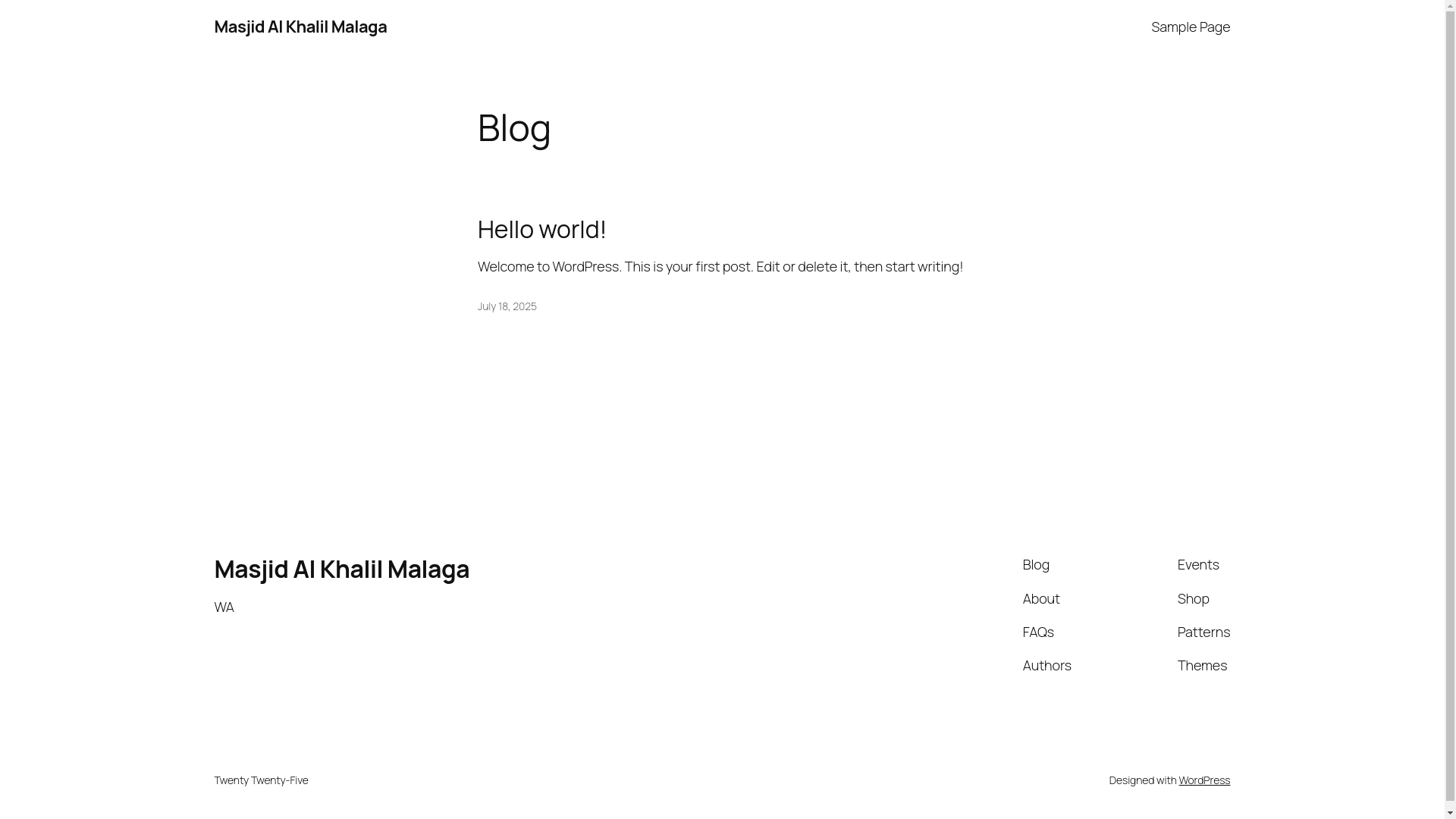 website screenshot of https://masjidalkhalil.com.au/