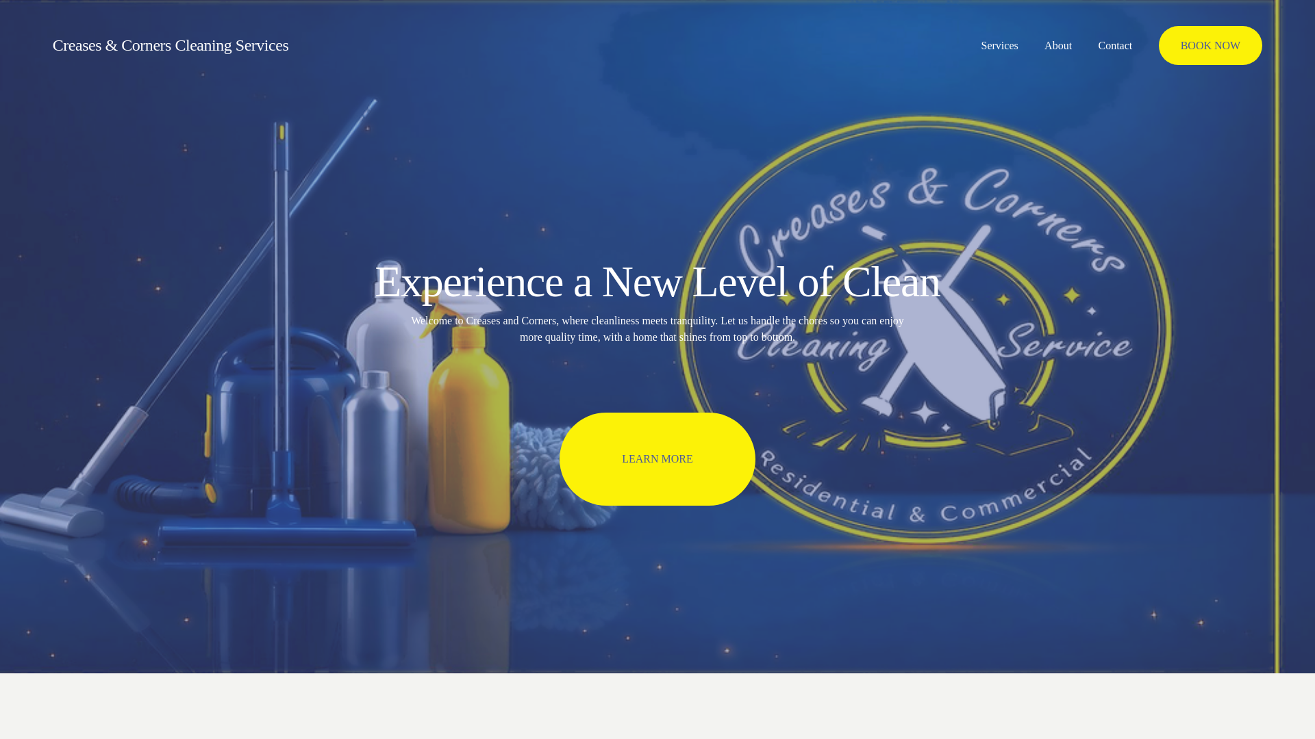 website screenshot of https://creasesandcorners.com/