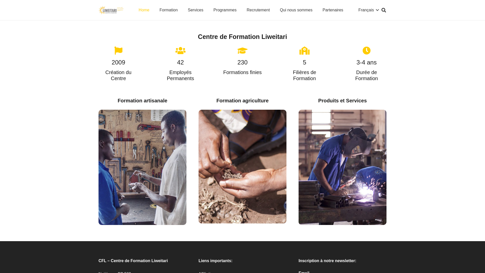 website screenshot of https://www.cflbenin.com