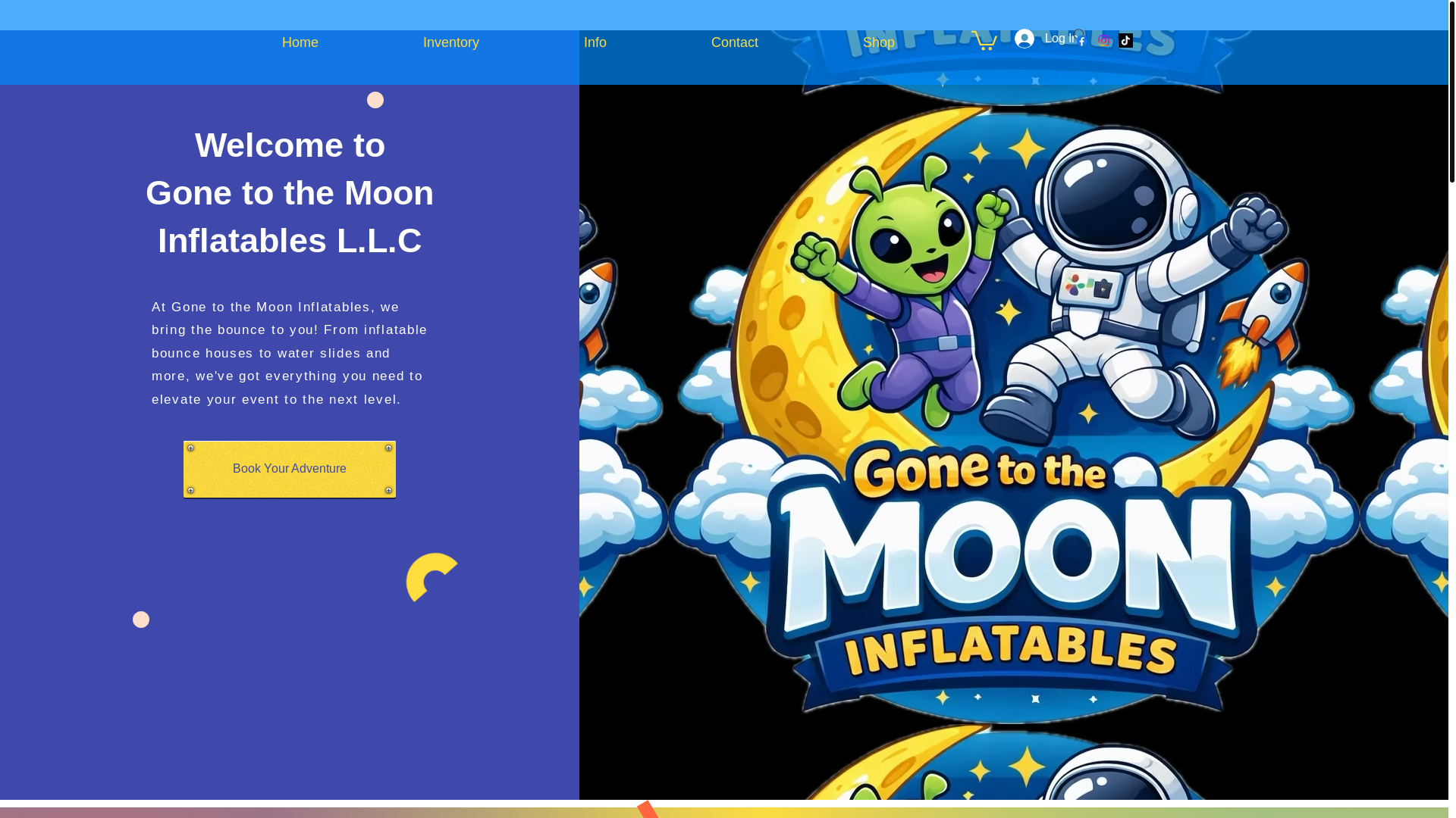 website screenshot of https://gonetothemooninflatables.com/