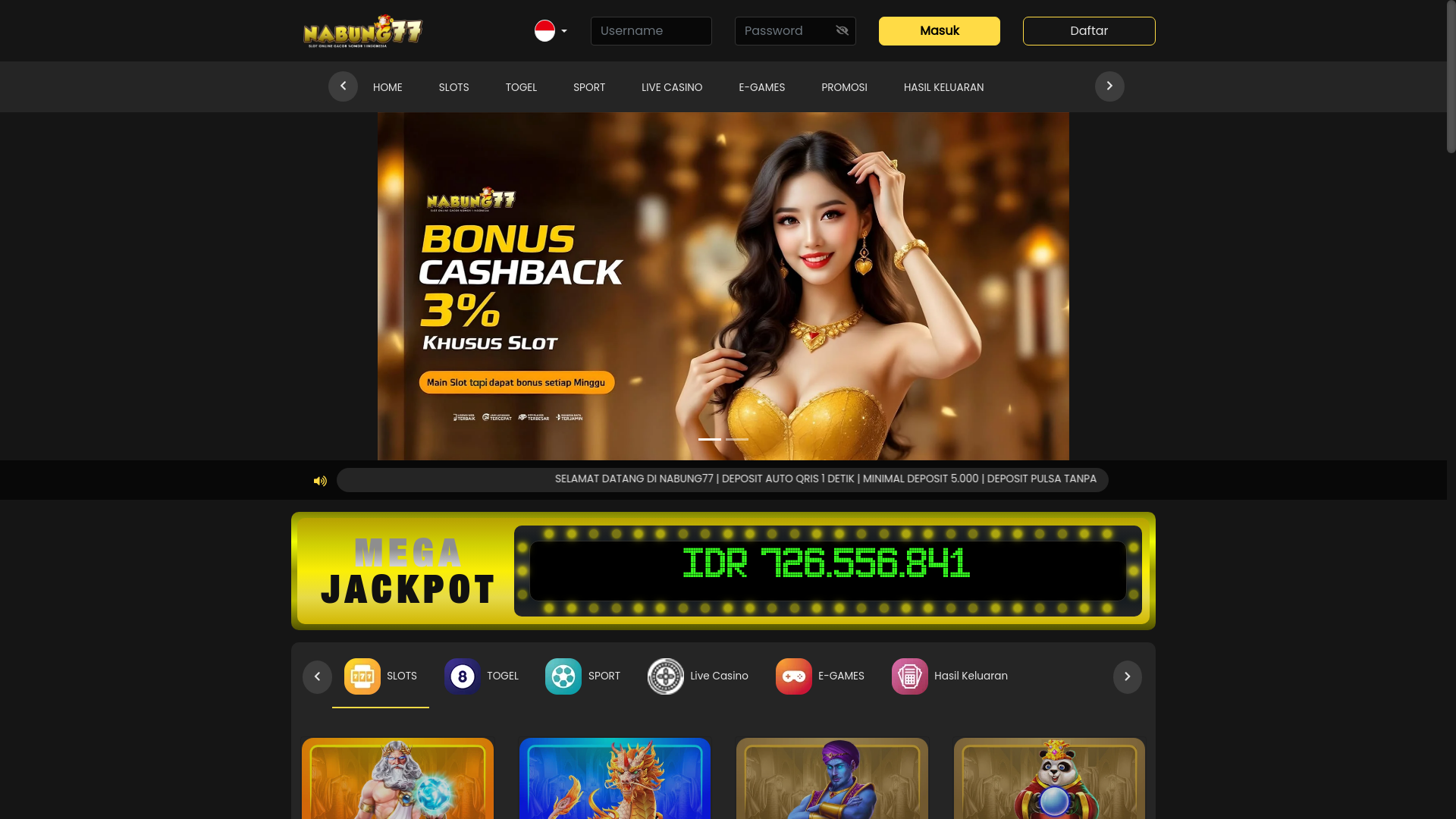 website screenshot of https://nabung77.dev/