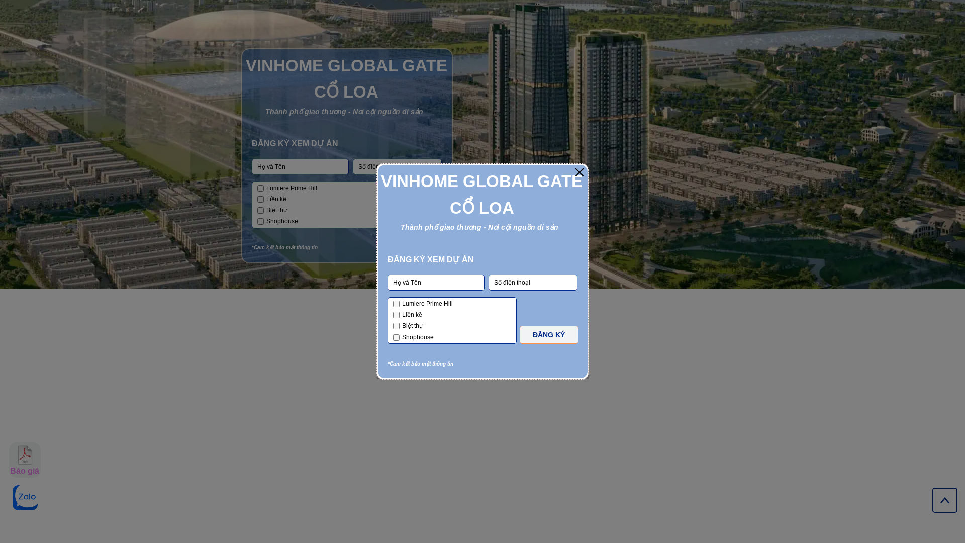 website screenshot of https://lumiereprimehill.info.vn/