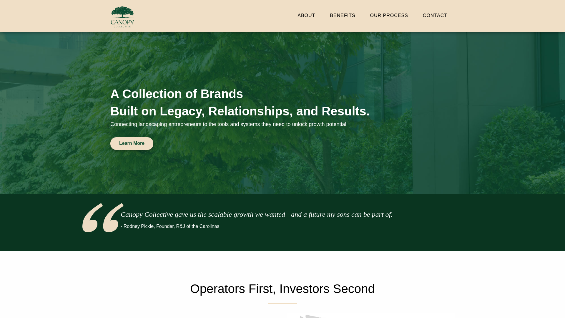 website screenshot of https://elitecanopylandscaping.com