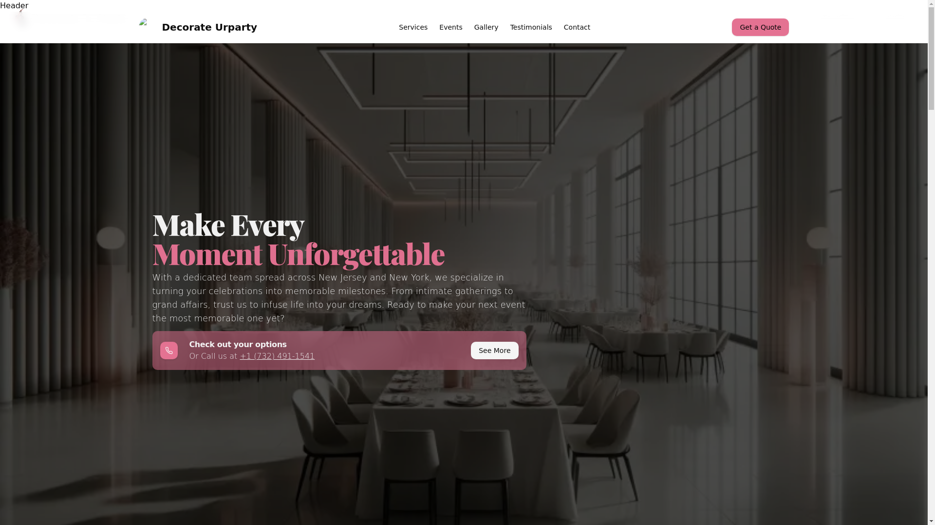 website screenshot of https://decorateurparty.com/