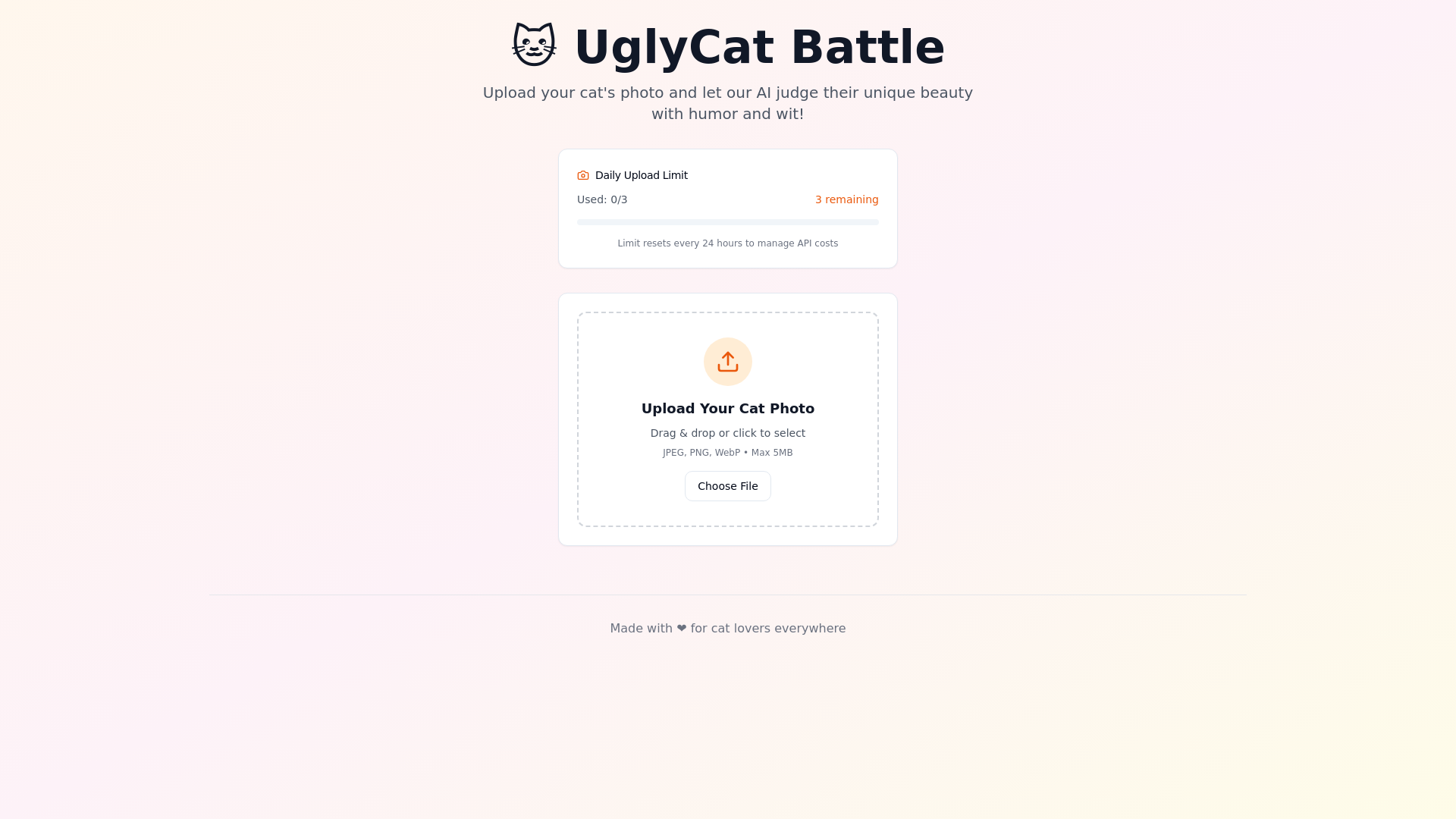 website screenshot of https://uglycatai.com/