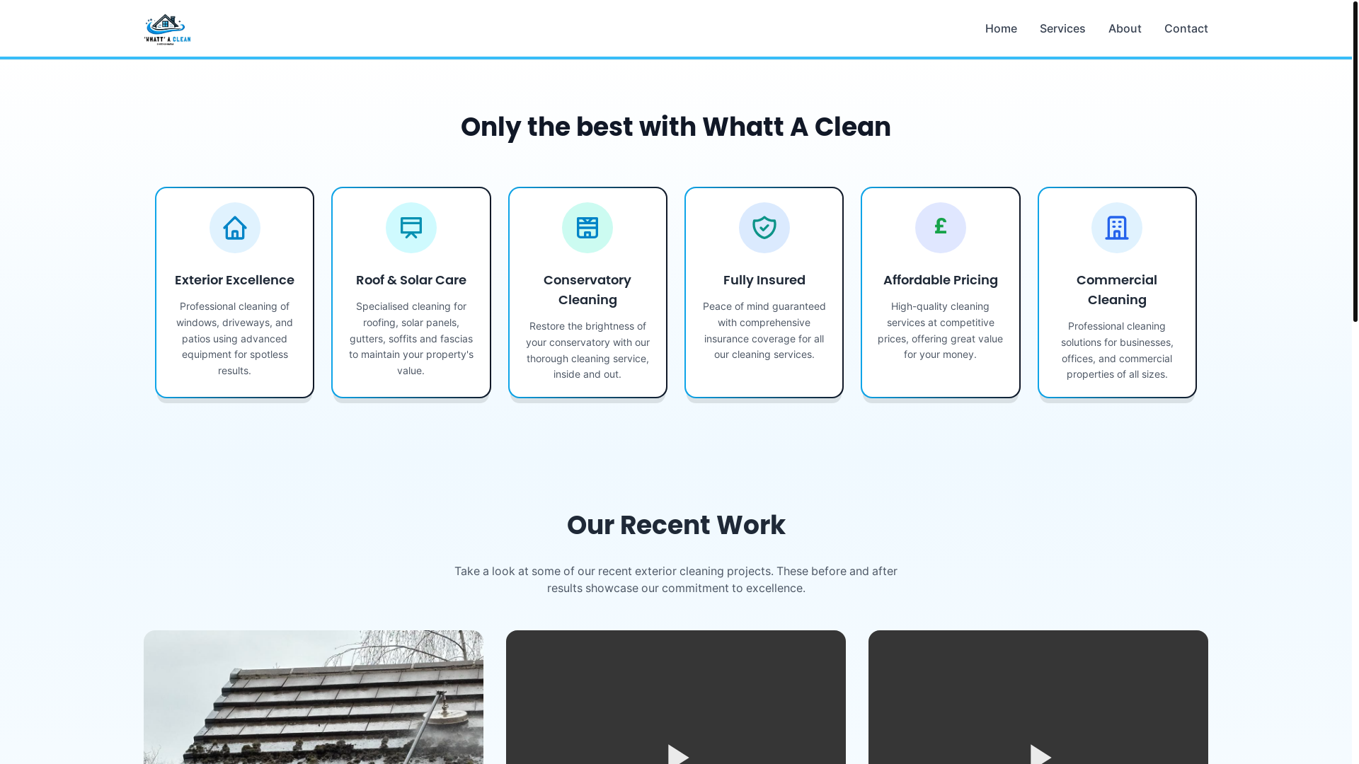 website screenshot of https://whattaclean.pages.dev/