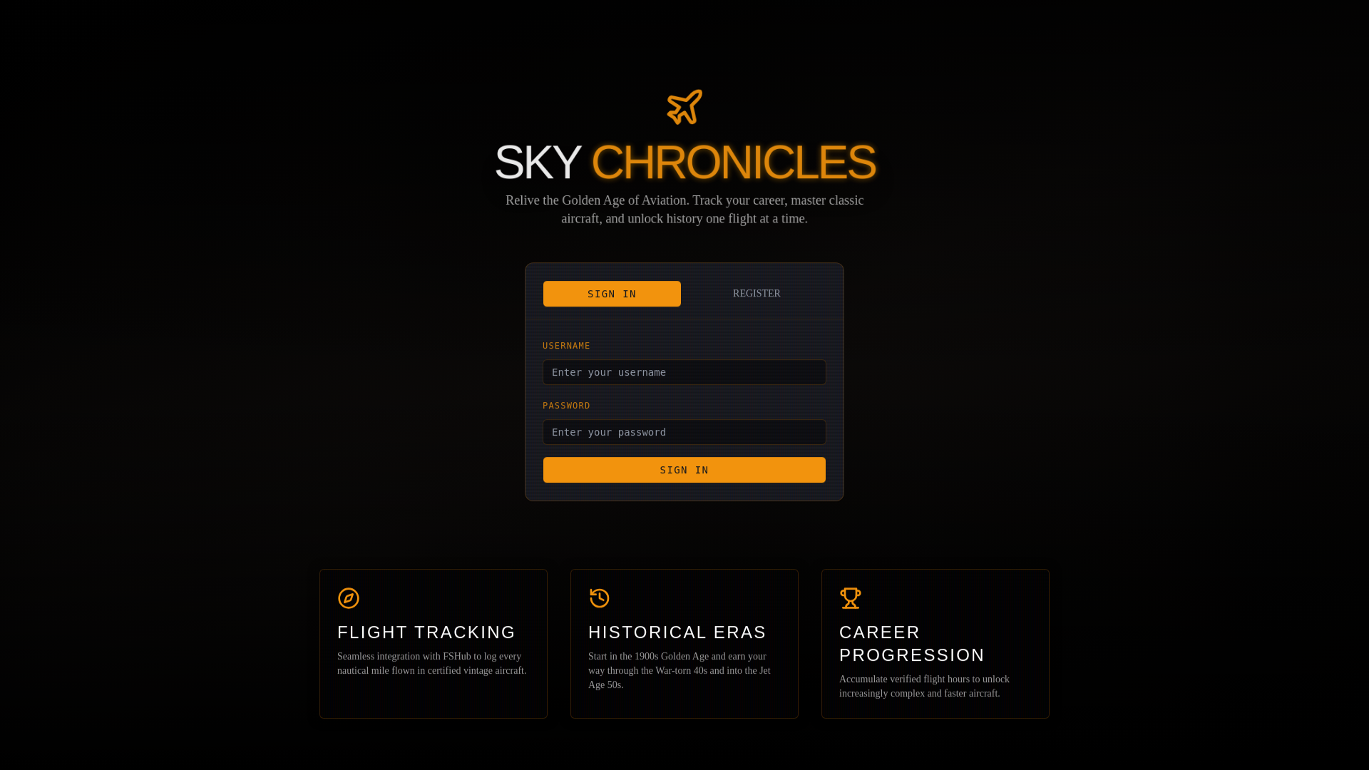 website screenshot of https://skychronicles.org/