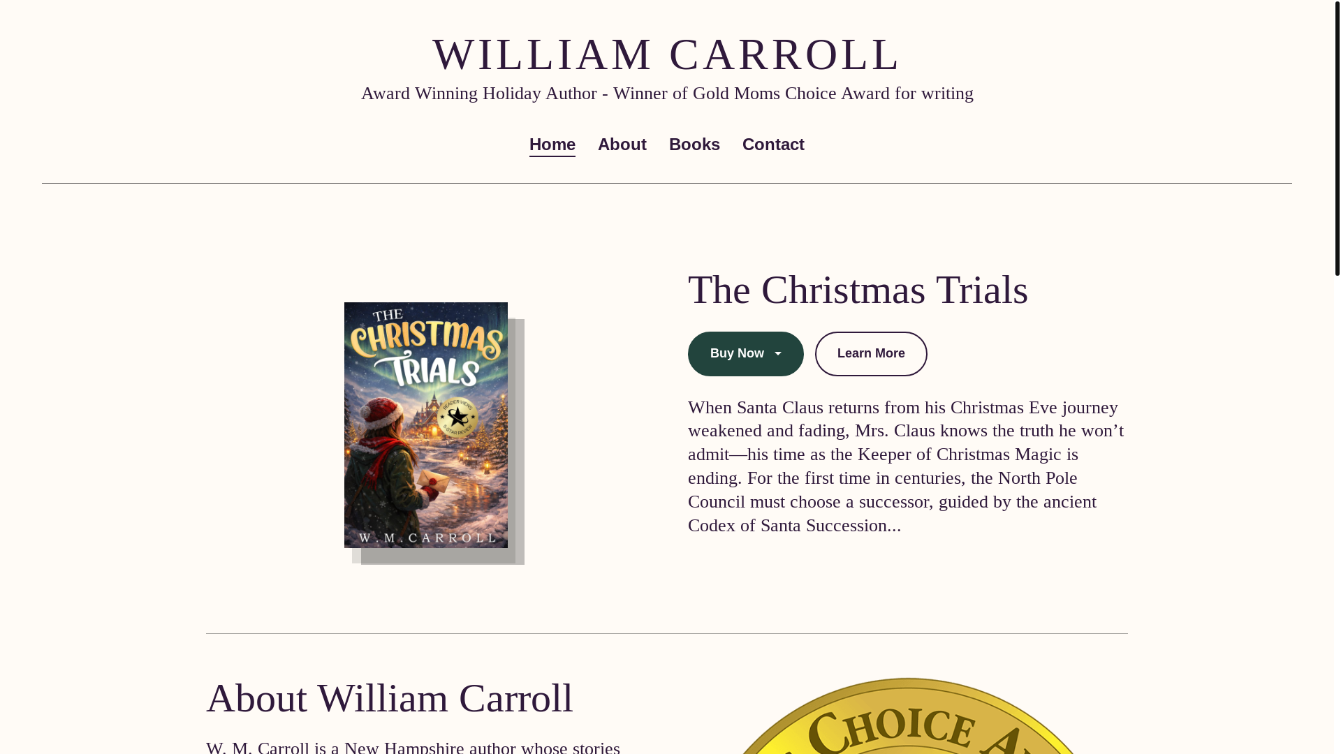website screenshot of https://williamcarrollbooks.com/