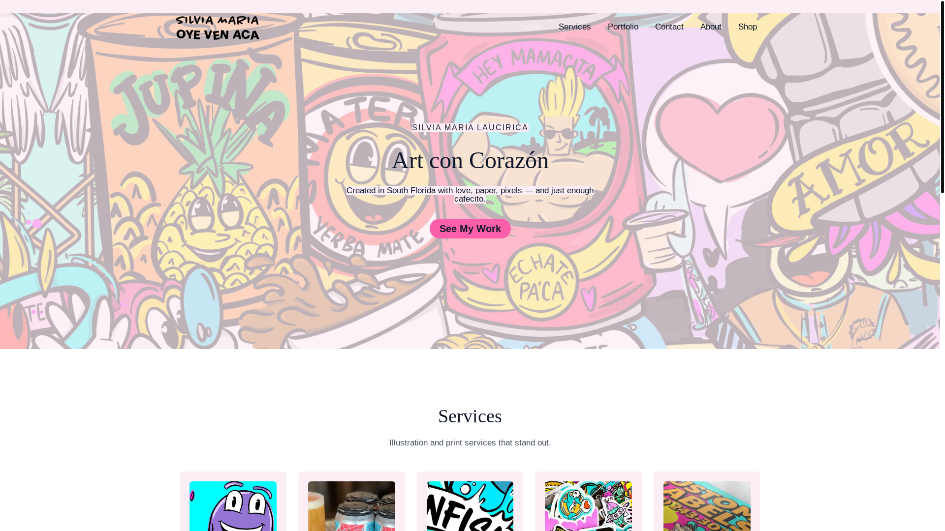 website screenshot of https://oyesilviamaria.com/