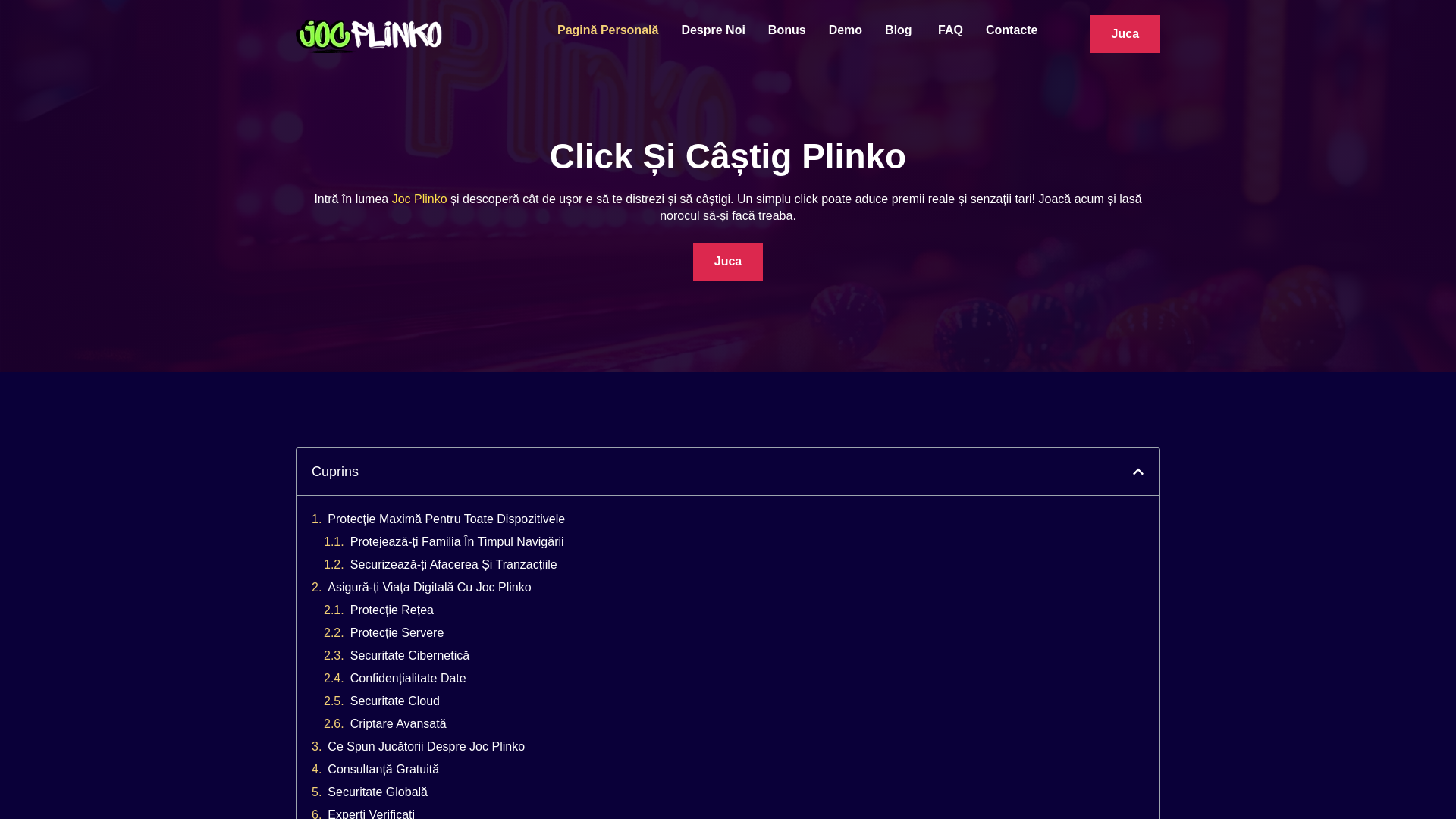 website screenshot of https://jocplinko-ro.pages.dev/