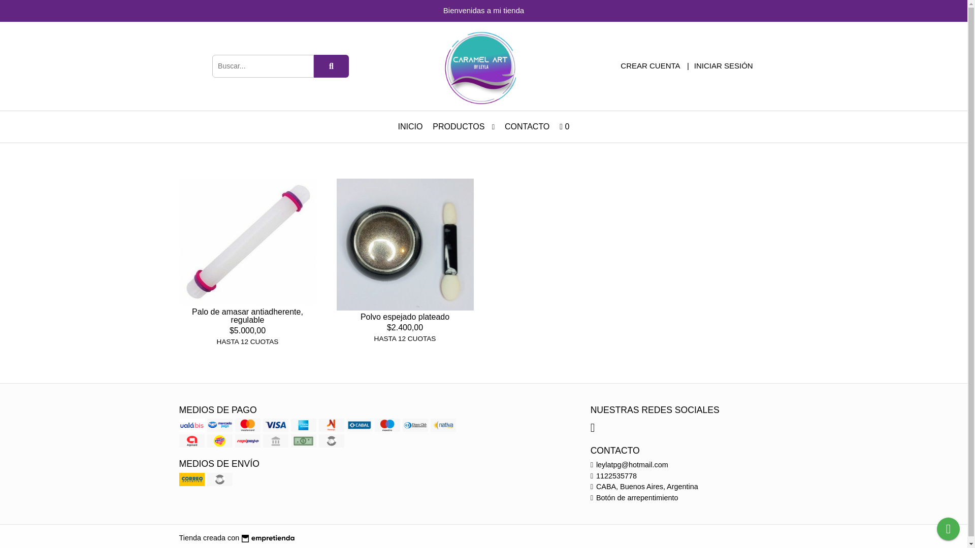website screenshot of https://caramelart.com.ar/