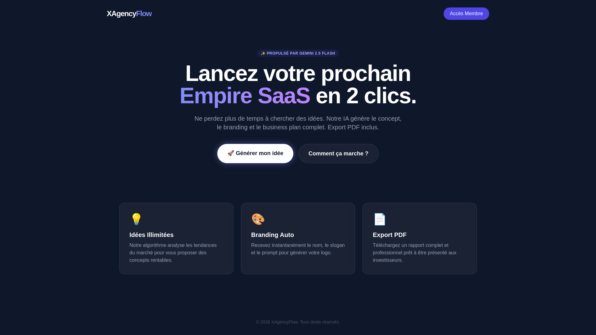 website screenshot of https://xagencyflow.cloud/