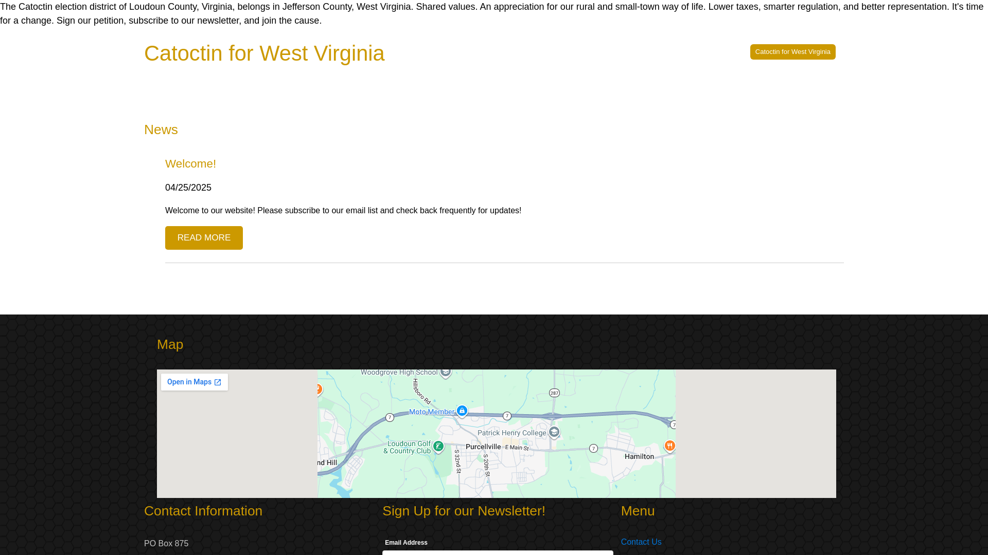 website screenshot of https://catoctin4wva.com
