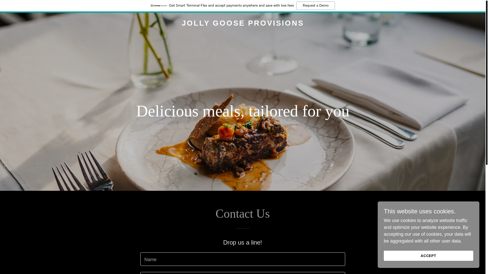 website screenshot of https://jollygooseprovisions.com/