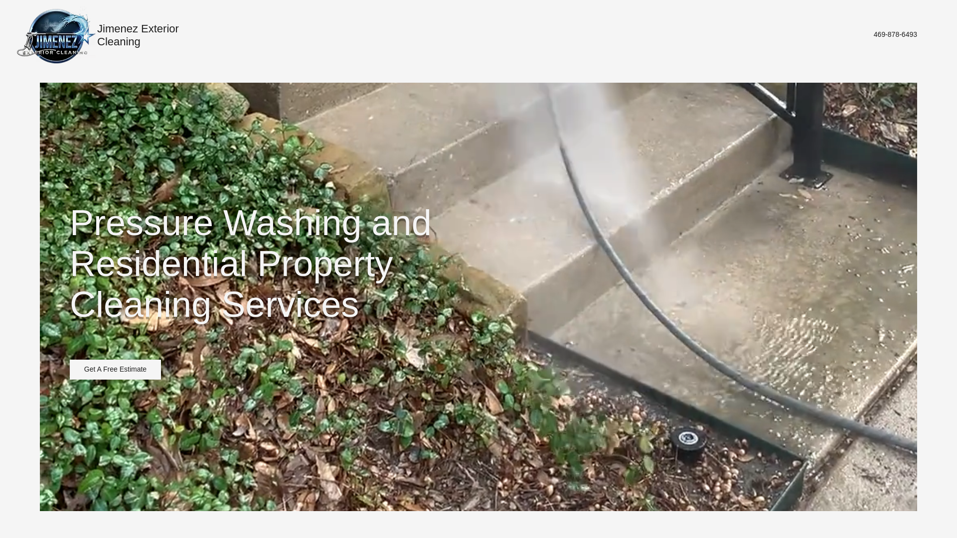 website screenshot of https://jimenezexteriorcleaning.com/