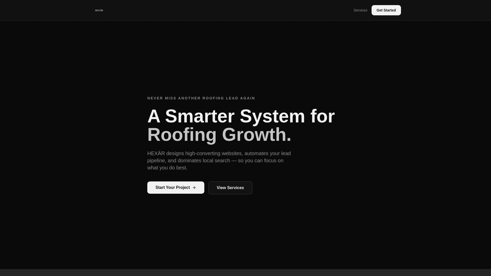 website screenshot of https://contacthexar.com/