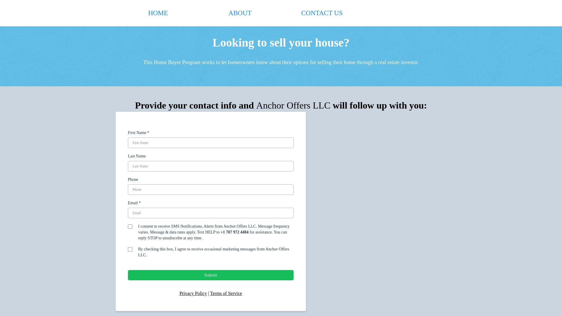 website screenshot of https://anchoroffers.online/