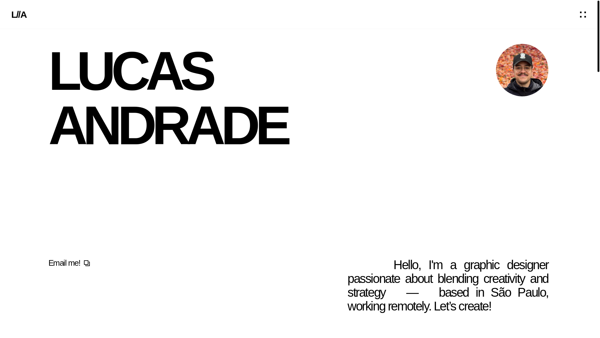 website screenshot of https://lucasandrade.art/